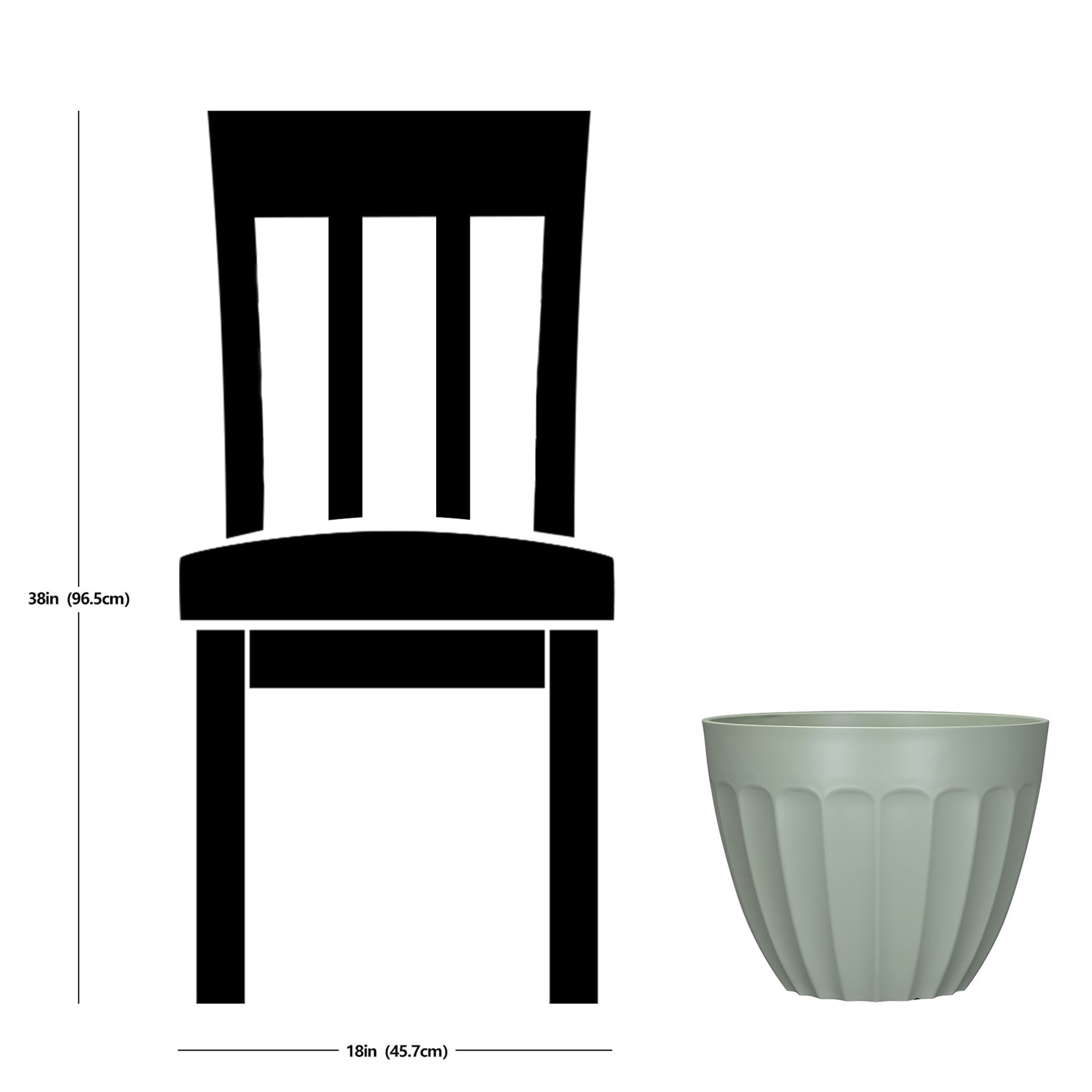 slide 6 of 6, allen + roth Round 15.16-in W x 15.16-in L Green Recycled plastic Indoor/Outdoor Planter, 1 ct