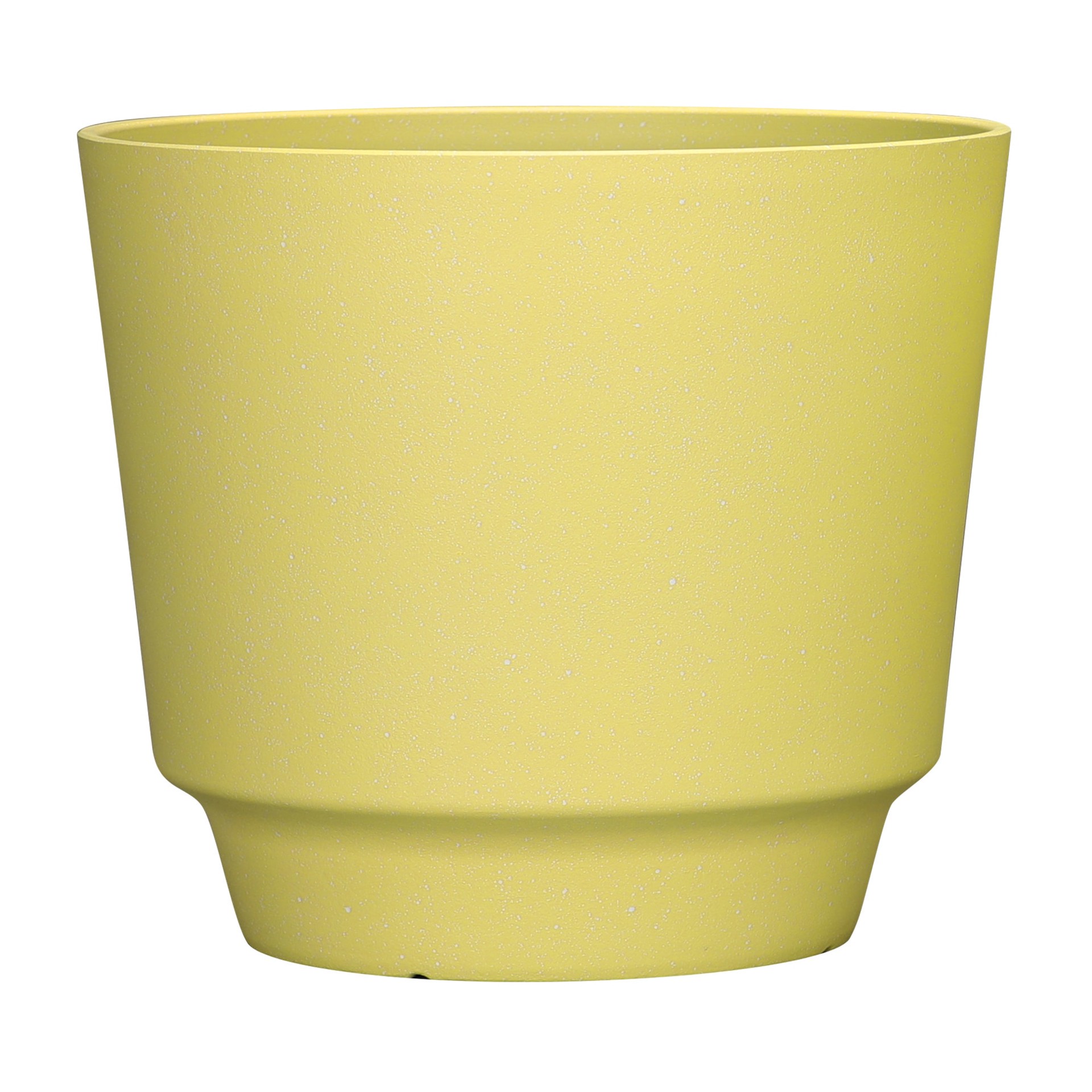 slide 1 of 6, allen + roth Round 11.46-in W x 11.46-in L Yellow Recycled plastic Indoor/Outdoor Planter, 1 ct