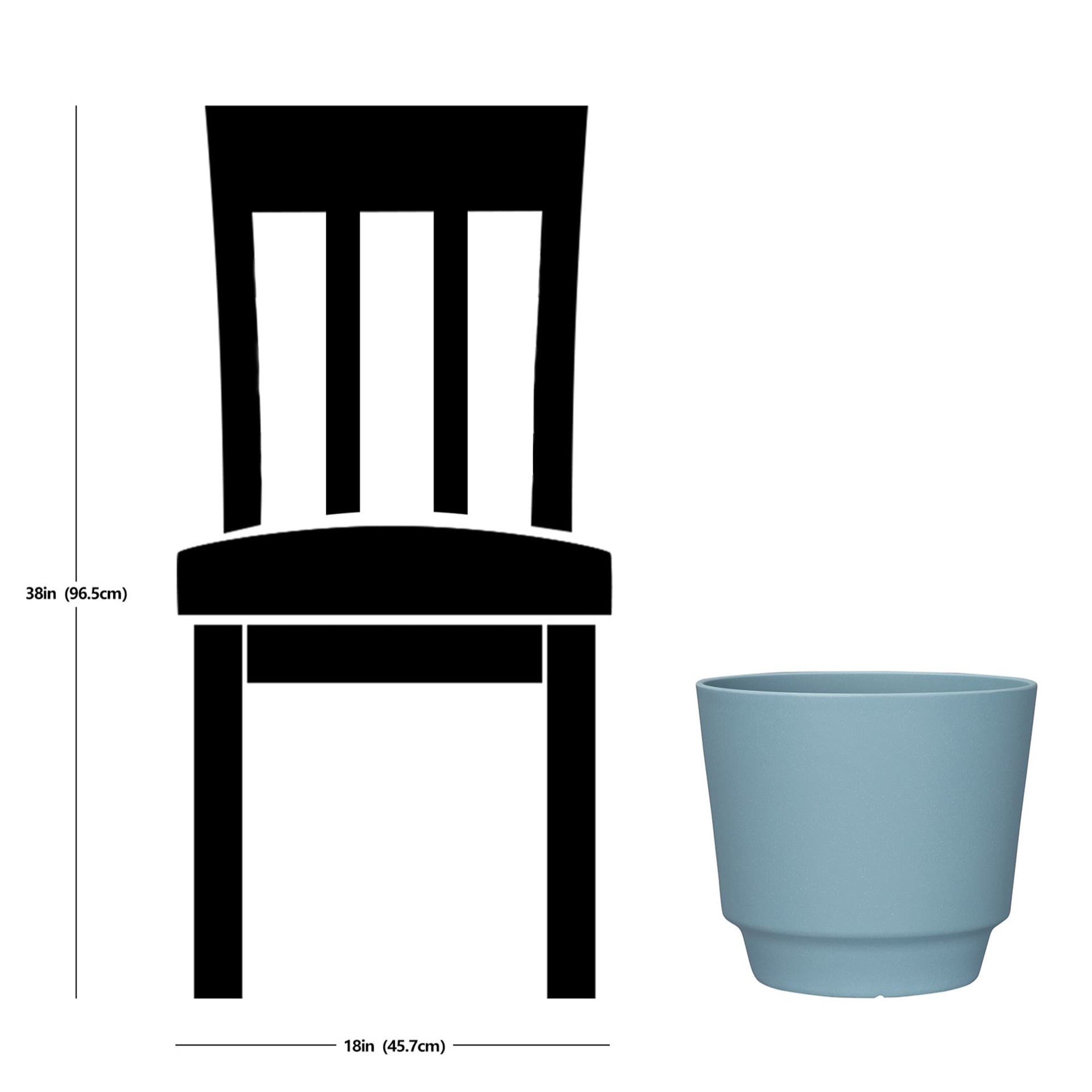 slide 6 of 6, allen + roth Round 15.24-in W x 15.24-in L Blue Recycled plastic Indoor/Outdoor Planter, 1 ct