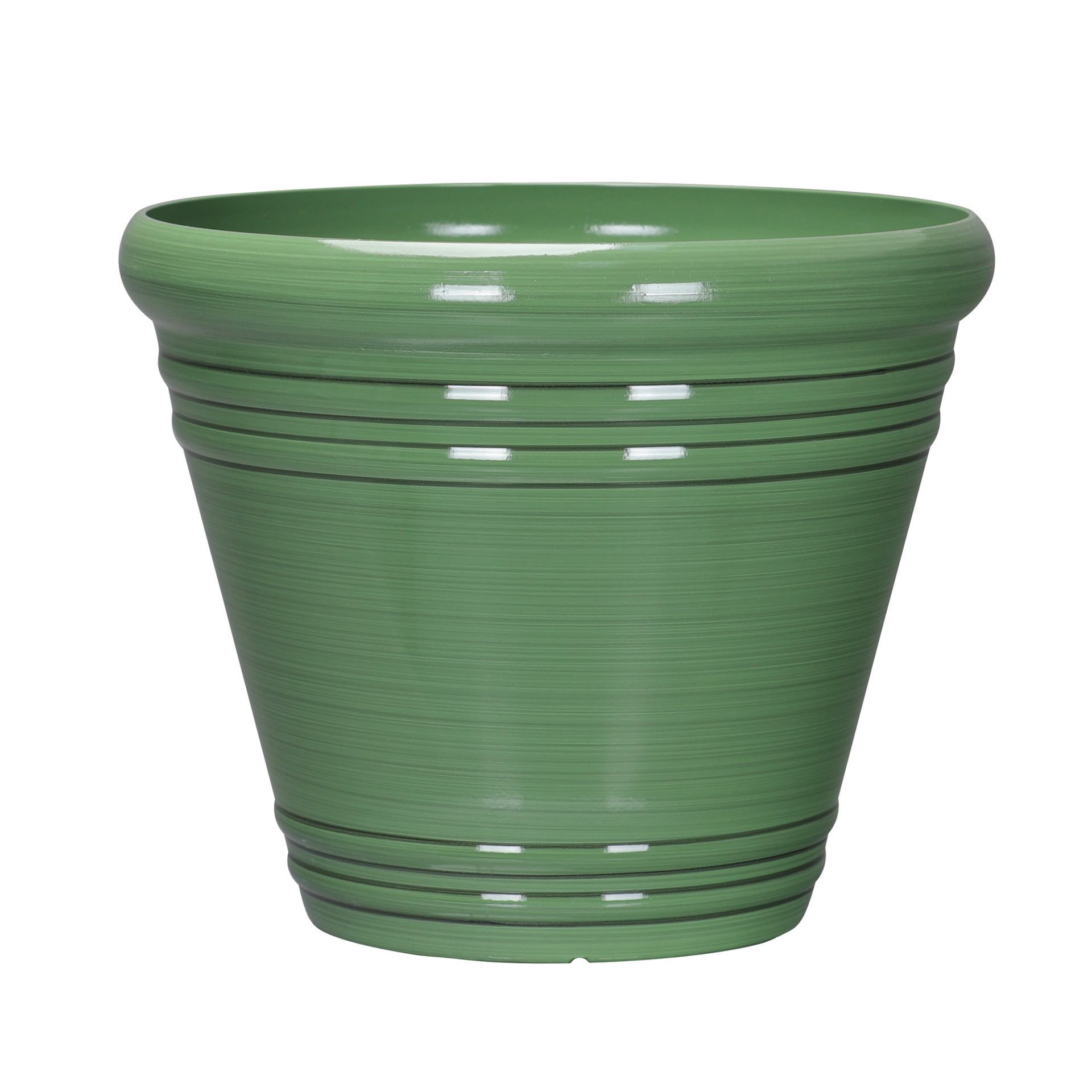 slide 1 of 6, Style Selections Round 20.35-in W x 17.38-in H x Green Recycled plastic Contemporary/Modern Indoor/Outdoor Planter, 1 ct