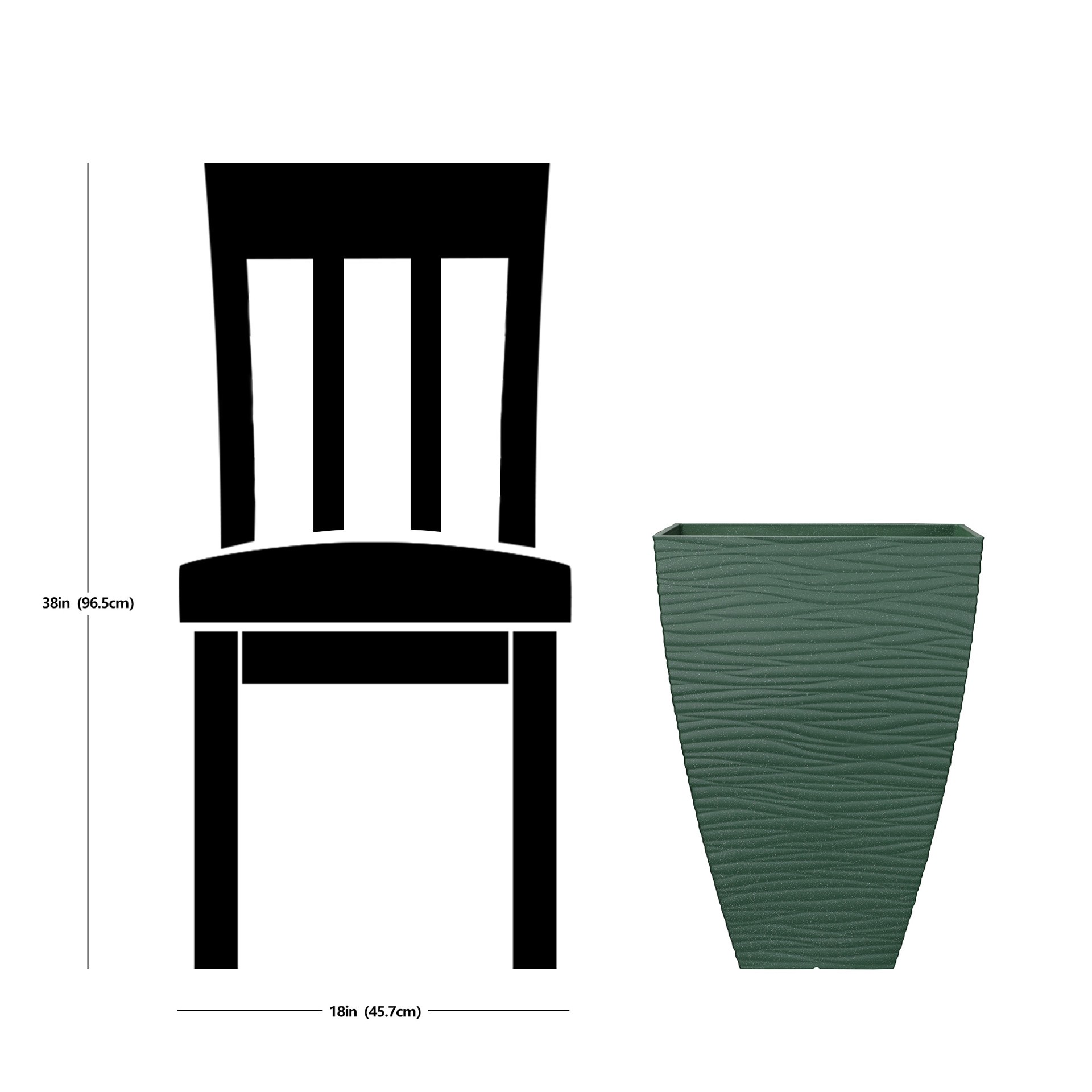 slide 6 of 6, allen + roth Square 14.37-in W x 14.37-in L Green Recycled plastic Indoor/Outdoor Planter, 1 ct