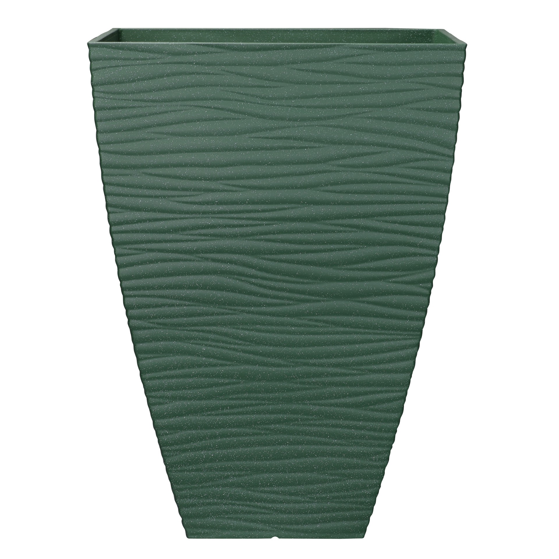 slide 1 of 6, allen + roth Square 14.37-in W x 14.37-in L Green Recycled plastic Indoor/Outdoor Planter, 1 ct