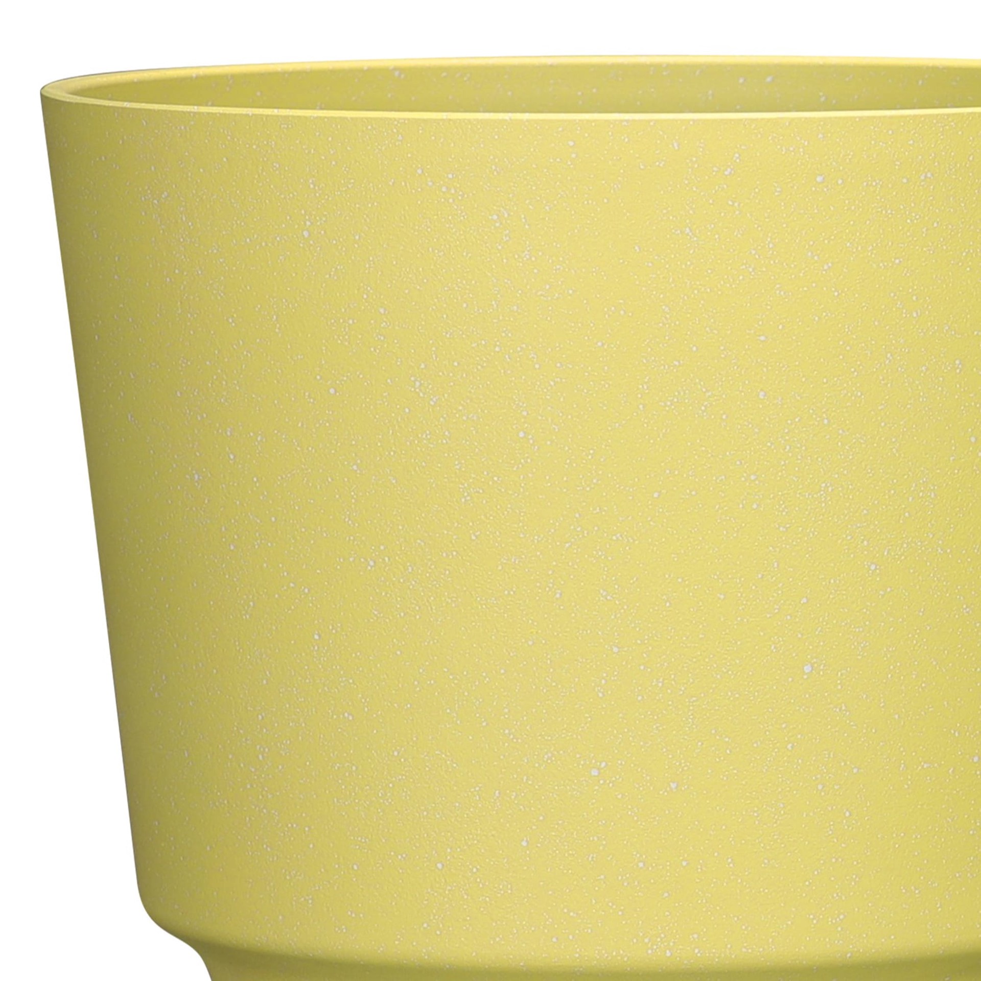 slide 5 of 6, allen + roth Round 15.24-in W x 15.24-in L Yellow Recycled plastic Indoor/Outdoor Planter, 1 ct