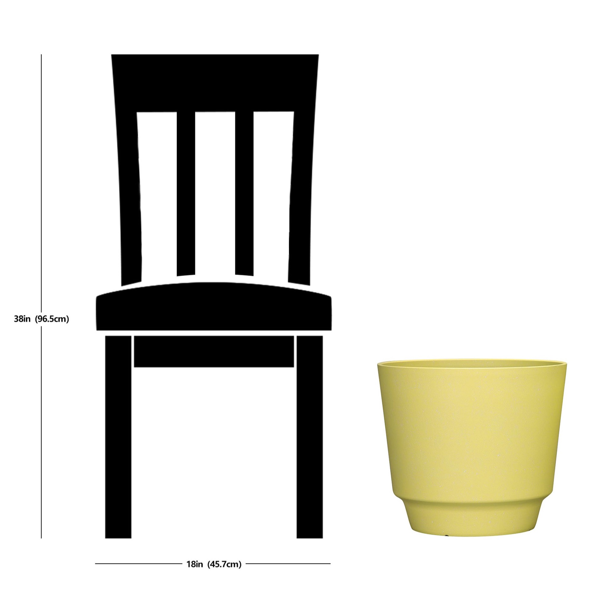 slide 6 of 6, allen + roth Round 15.24-in W x 15.24-in L Yellow Recycled plastic Indoor/Outdoor Planter, 1 ct