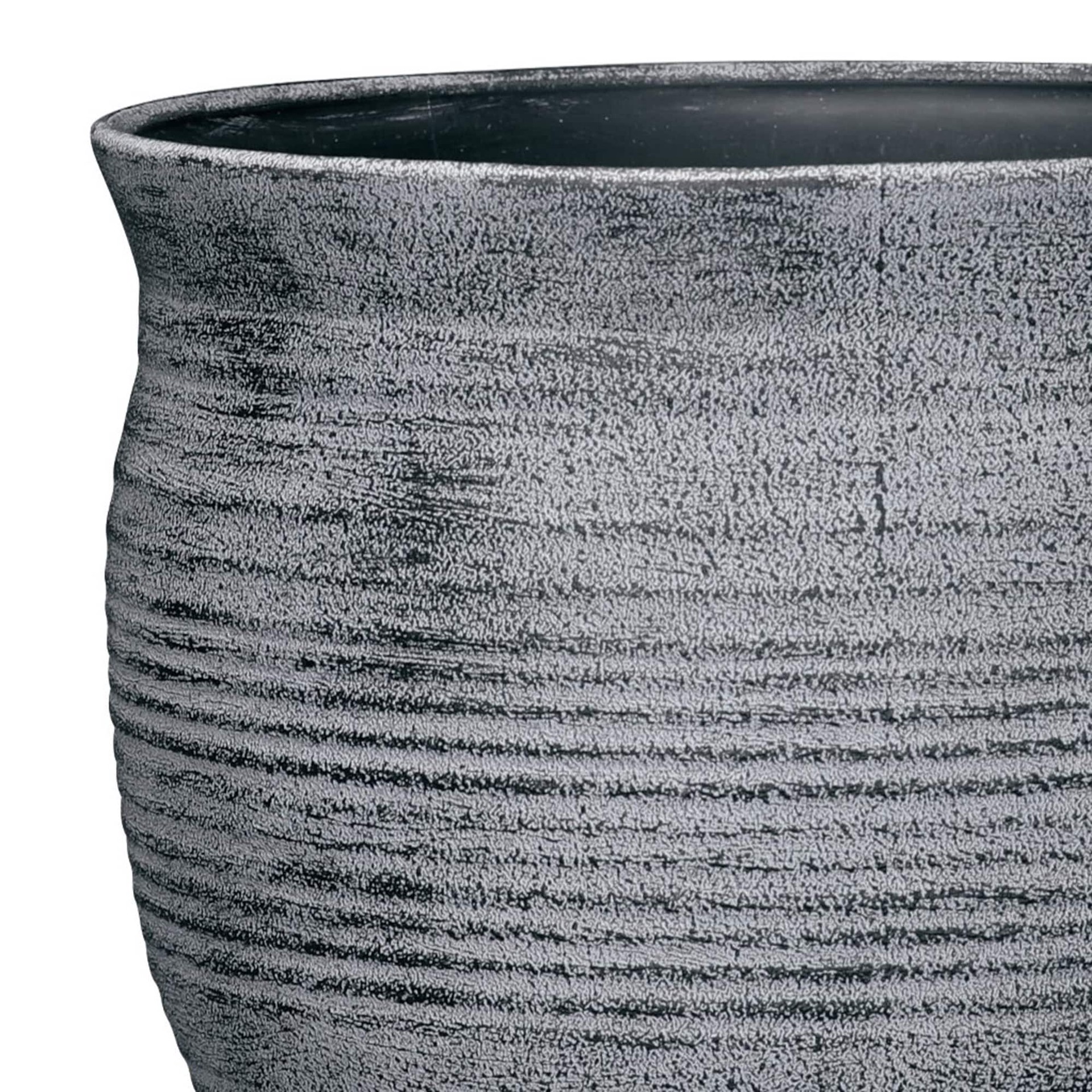 slide 5 of 6, allen + roth Round 12.05-in W x 12.05-in L Black Recycled plastic Indoor/Outdoor Planter, 1 ct