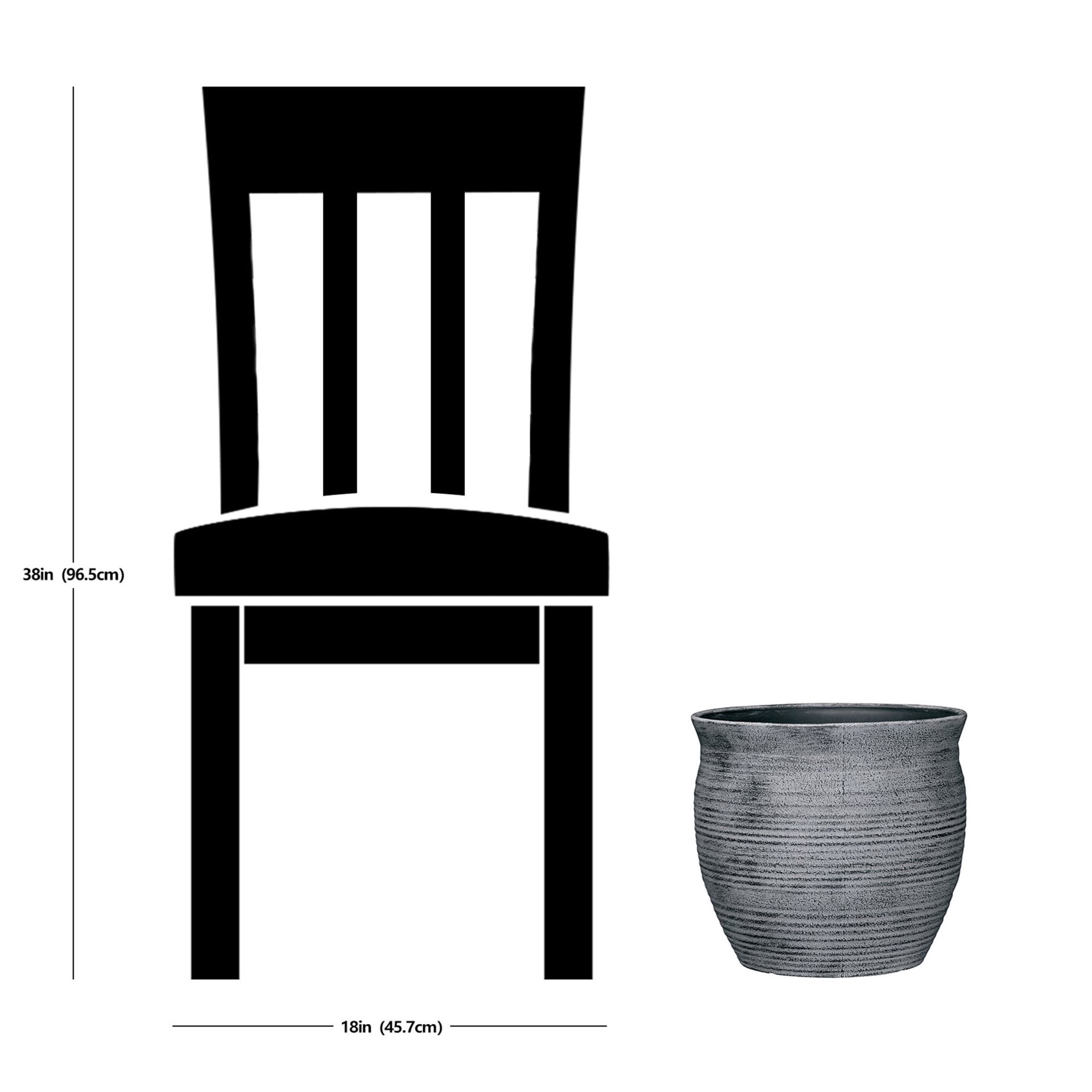 slide 6 of 6, allen + roth Round 12.05-in W x 12.05-in L Black Recycled plastic Indoor/Outdoor Planter, 1 ct