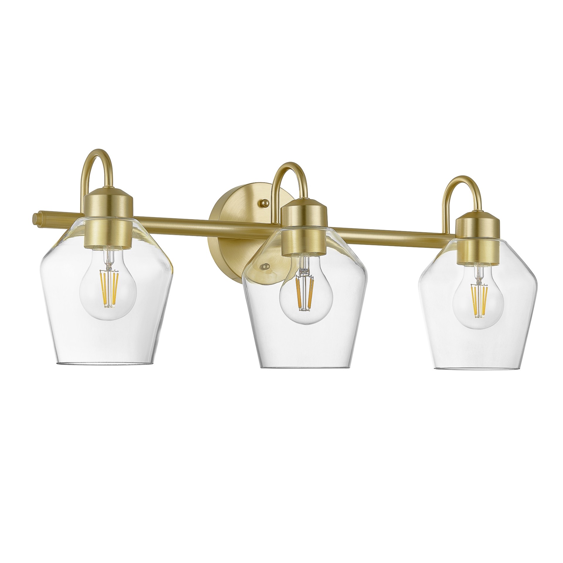 slide 4 of 6, allen + roth Merritt 24-in 3 -Light Brushed Gold Modern/contemporary Vanity light, 1 ct