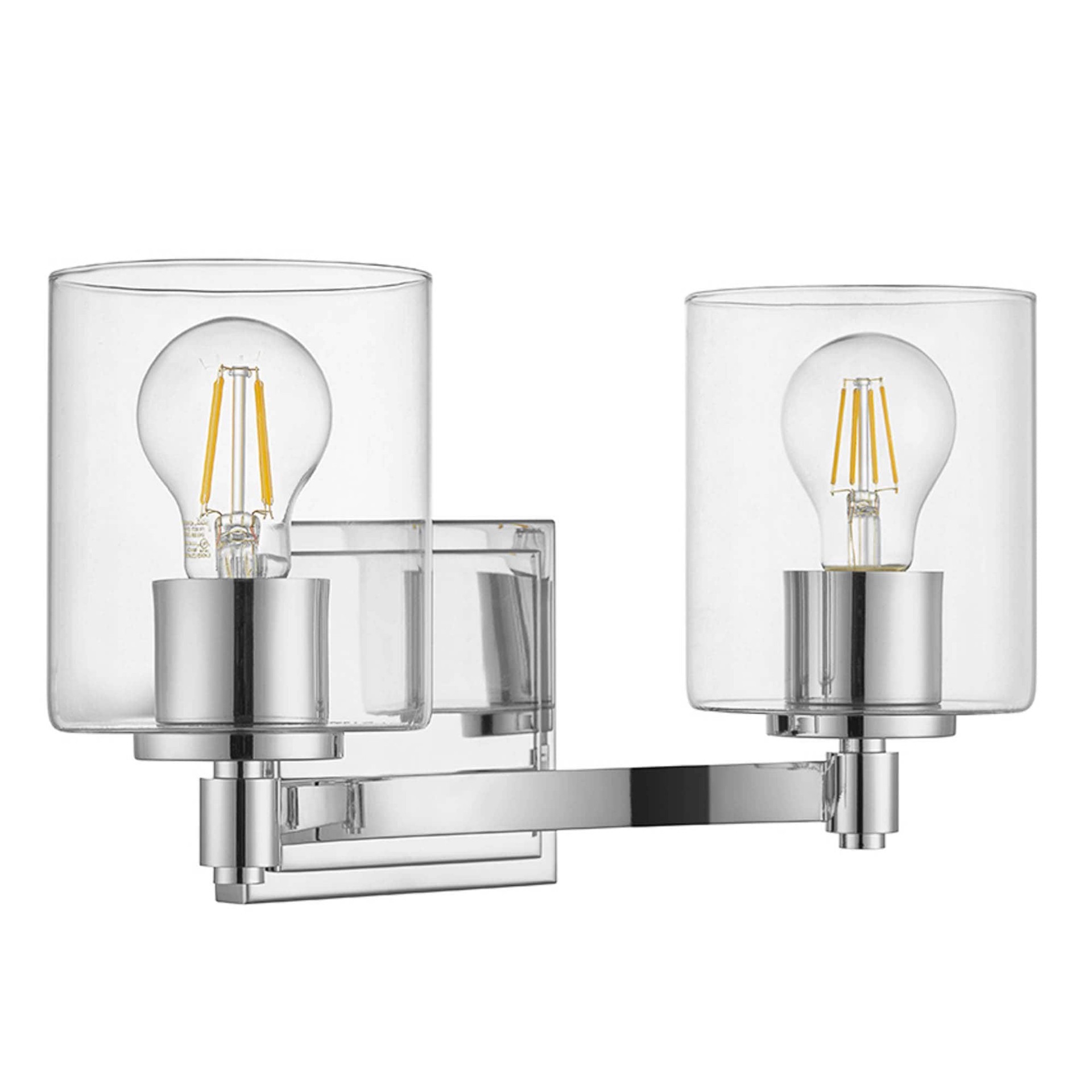 slide 4 of 6, allen + roth Benton 14.37-in 2 -Light Polished Chrome Transitional Vanity light, 1 ct