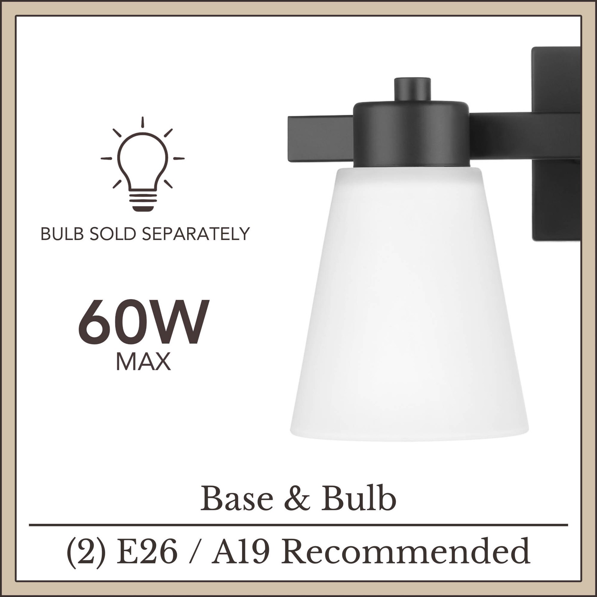 slide 6 of 6, allen + roth Fairendale 16.87-in 2 -Light Matte Black Transitional Vanity light, 1 ct