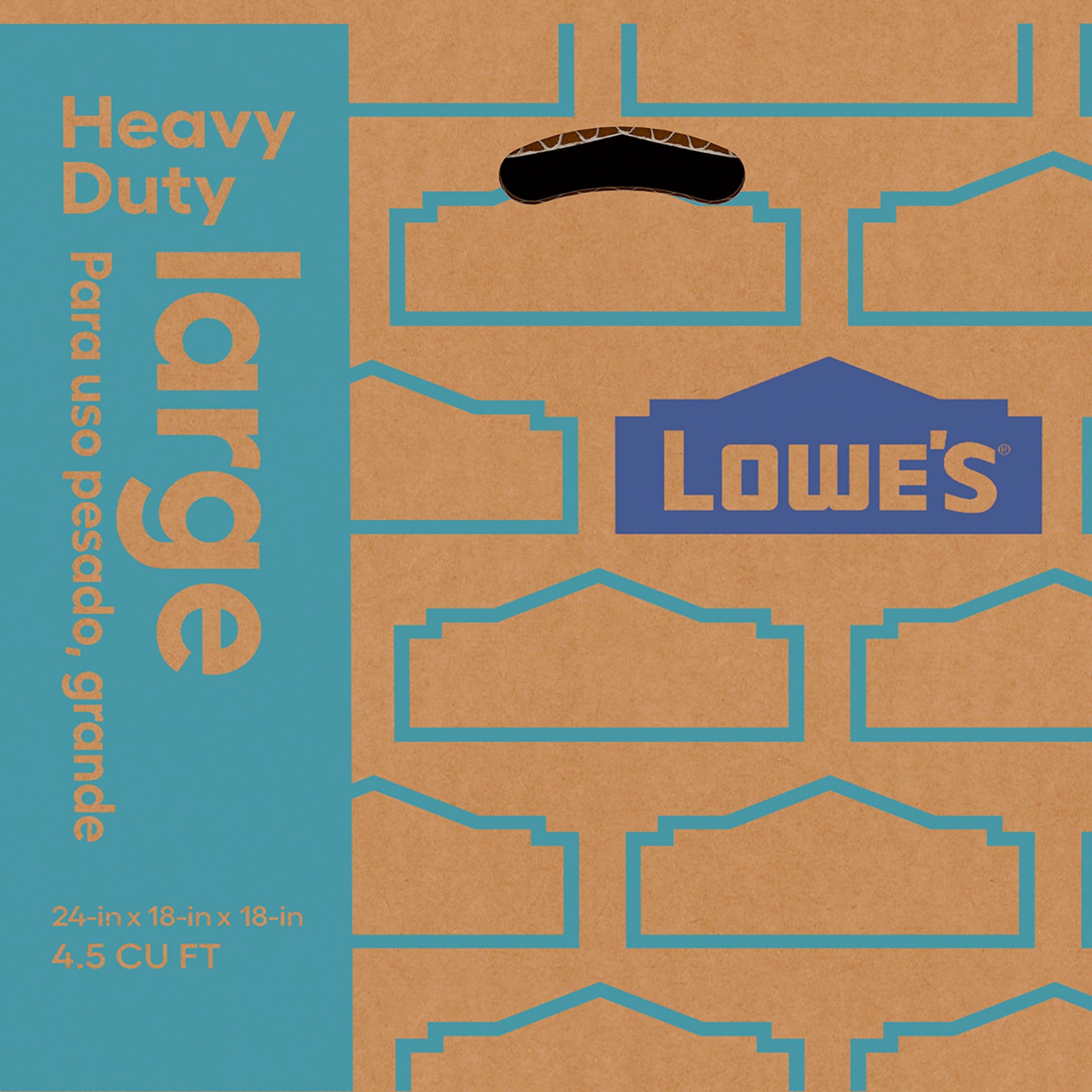 slide 2 of 6, Lowe's 24-in W x 18-in H x 18-in D Large Heavy Duty Cardboard Moving Box with Handle Holes, 1 ct
