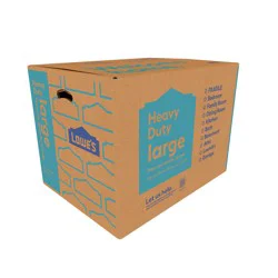 Lowe's 24-in W x 18-in H x 18-in D Large Heavy Duty Cardboard Moving Box with Handle Holes
