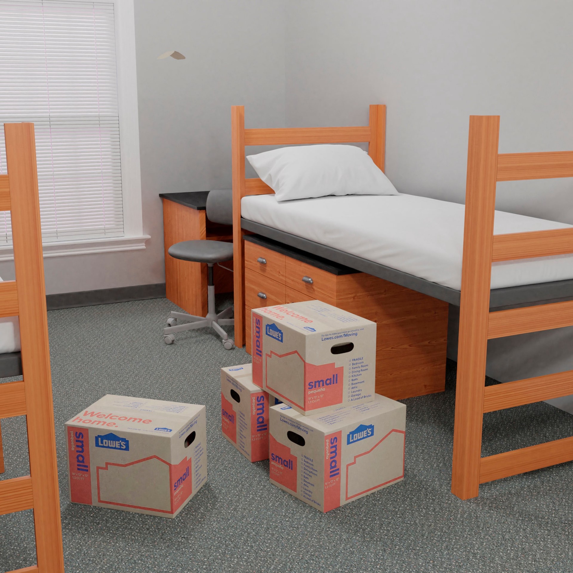 slide 5 of 6, Lowe's 16-in W x 12-in H x 12-in D Classic Small Cardboard Moving Box with Handle Holes, 1 ct