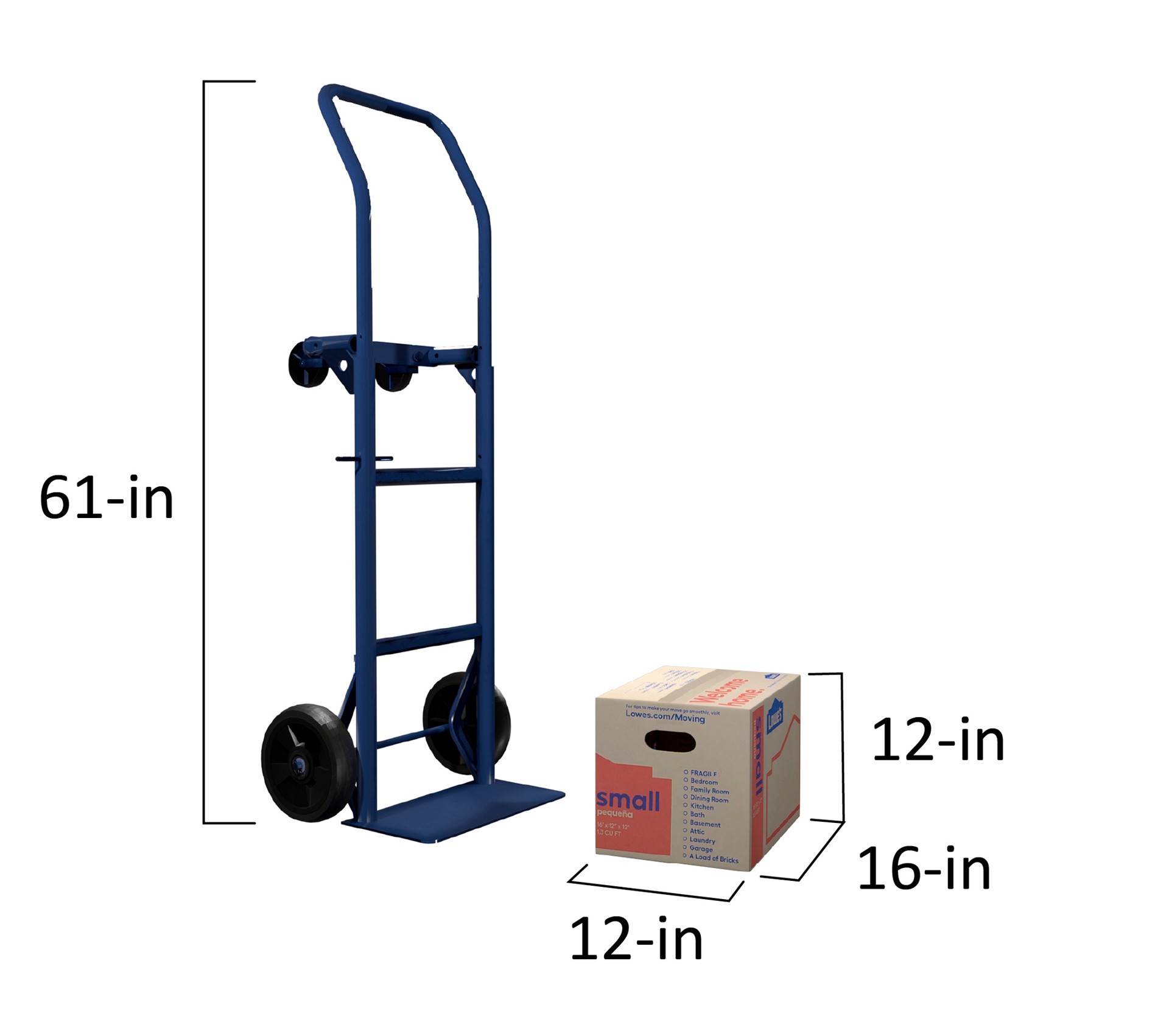 slide 6 of 6, Lowe's 16-in W x 12-in H x 12-in D Classic Small Cardboard Moving Box with Handle Holes, 1 ct