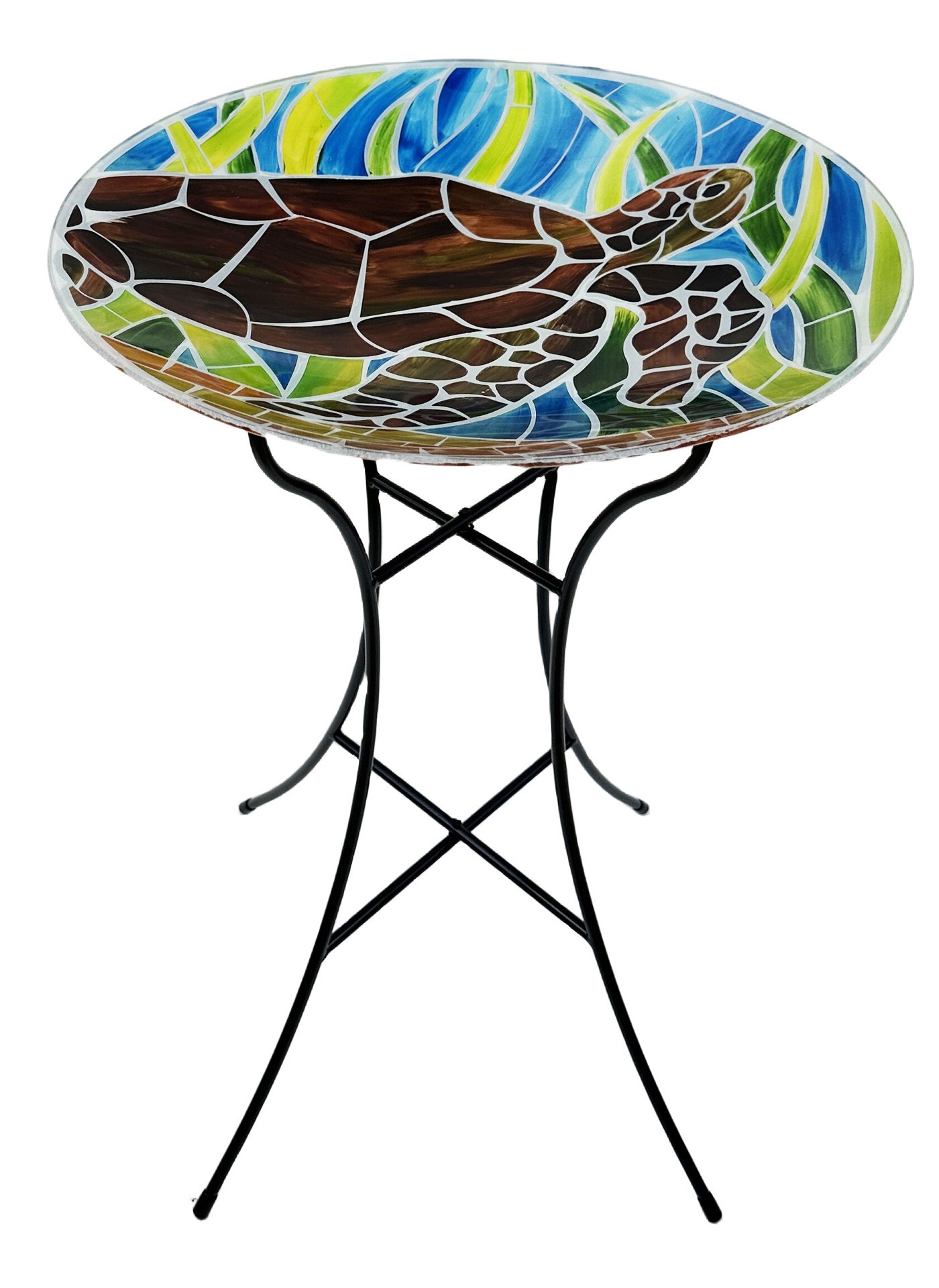slide 1 of 4, Style Selections 22.71-in H Brown Glass Birdbath bowl, 1 ct