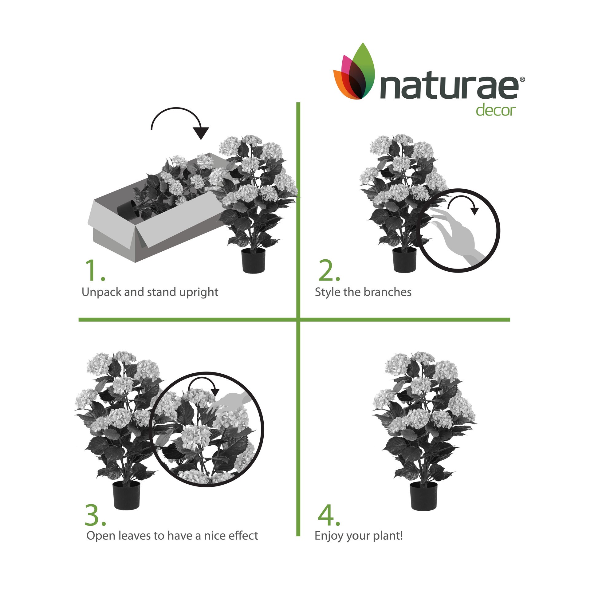 slide 4 of 5, naturae decor 37-in Pink Indoor/Outdoor Floor Hydrangea Artificial tree, 1 ct