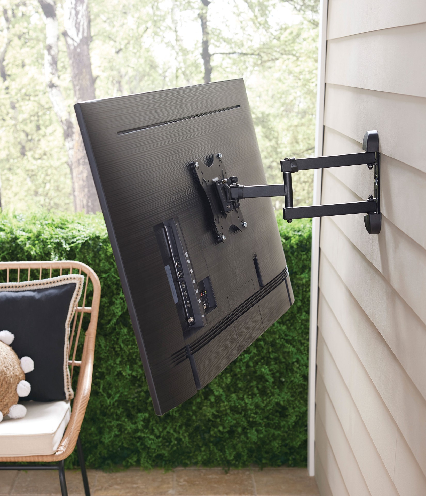 slide 3 of 4, Utilitech Full motion Outdoor Wall TV mount Fits TVs up to 65-in ( Hardware Included ), 1 ct