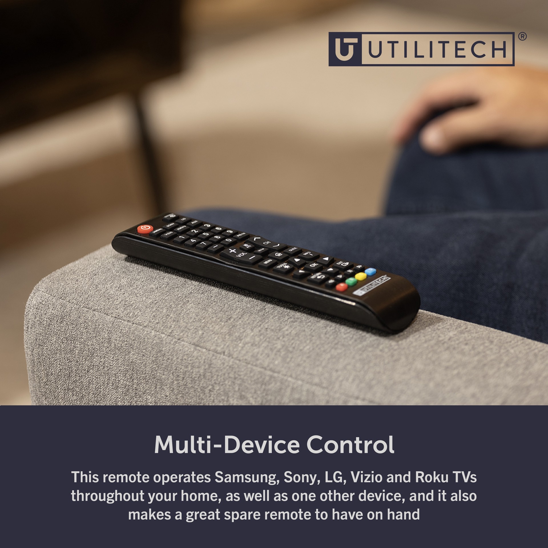 slide 4 of 6, Utilitech 2 -Device Universal Remote Control, 1 ct