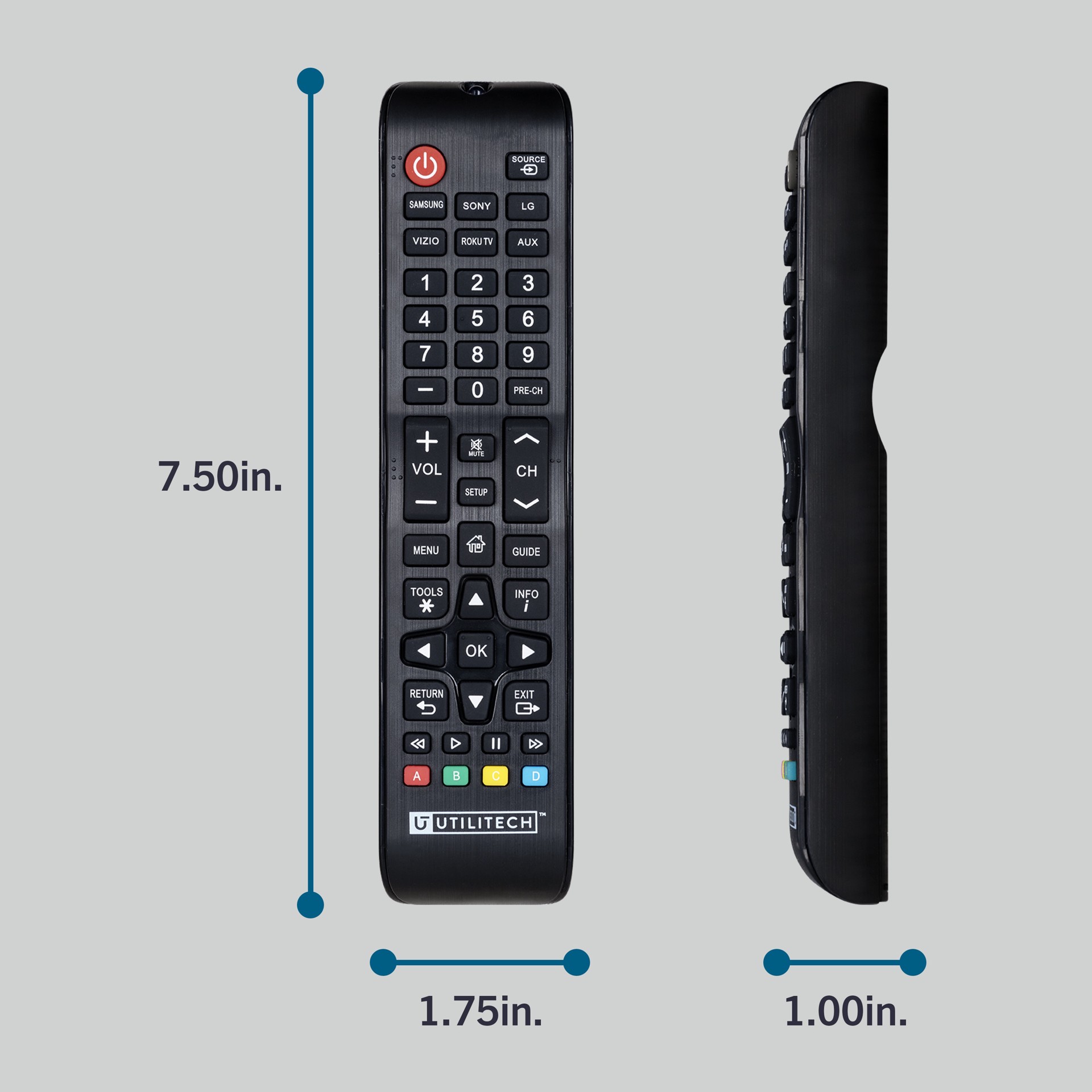 slide 6 of 6, Utilitech 2 -Device Universal Remote Control, 1 ct