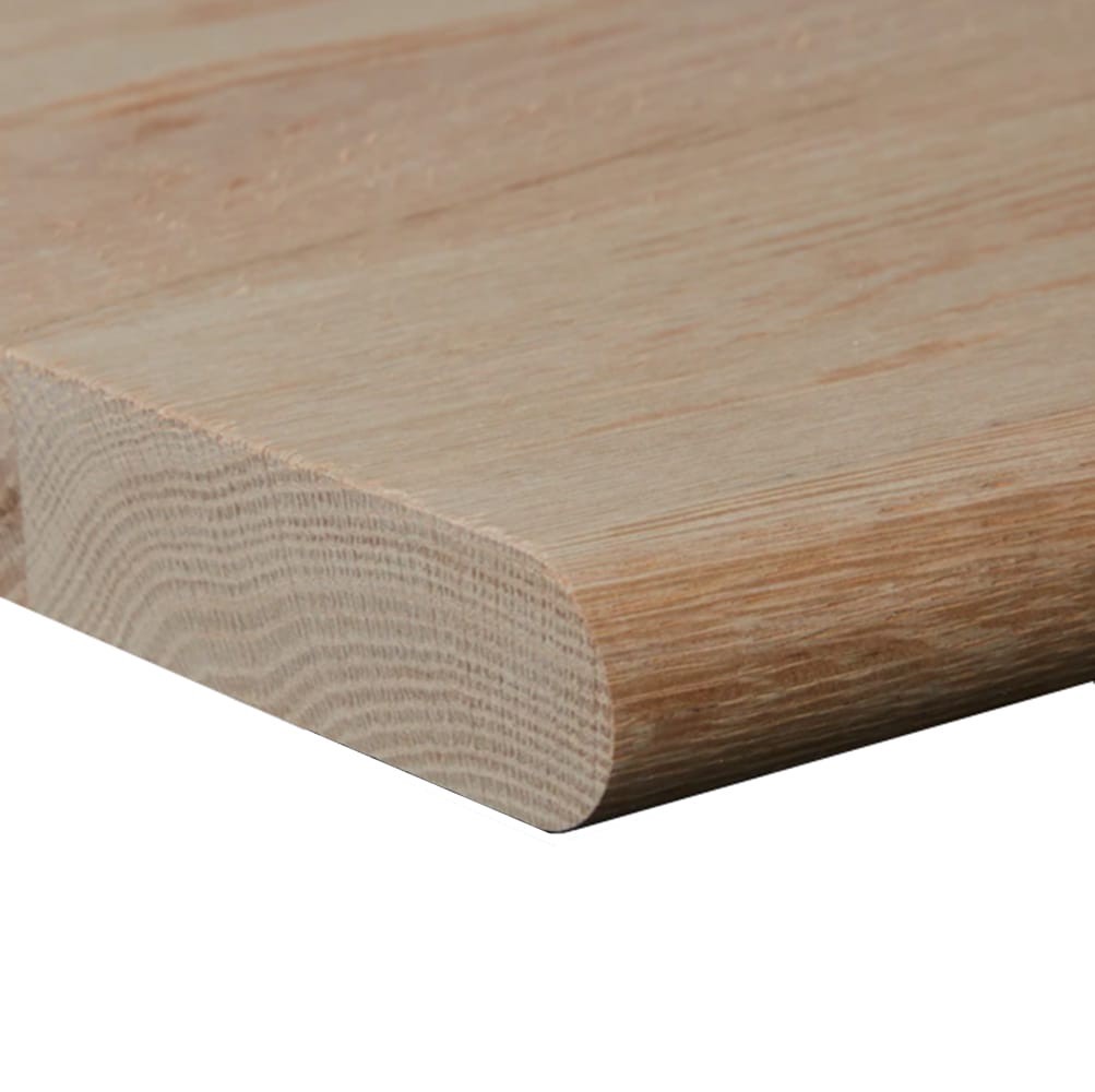 slide 6 of 6, Crown Heritage 42-in x 11.5-in x 1-in Unfinished Red oak No return Bullnose Stair Tread, 1 ct