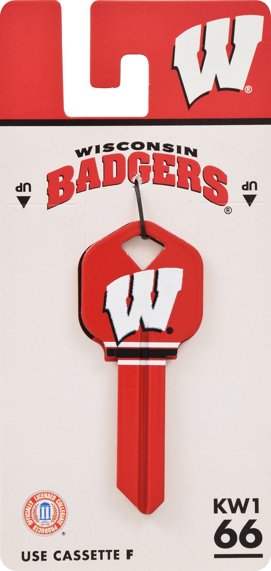 slide 2 of 2, Minute Key Wisconsin Badgers Red #66 KW1 Brass House/Entry Key Blank, 1 ct
