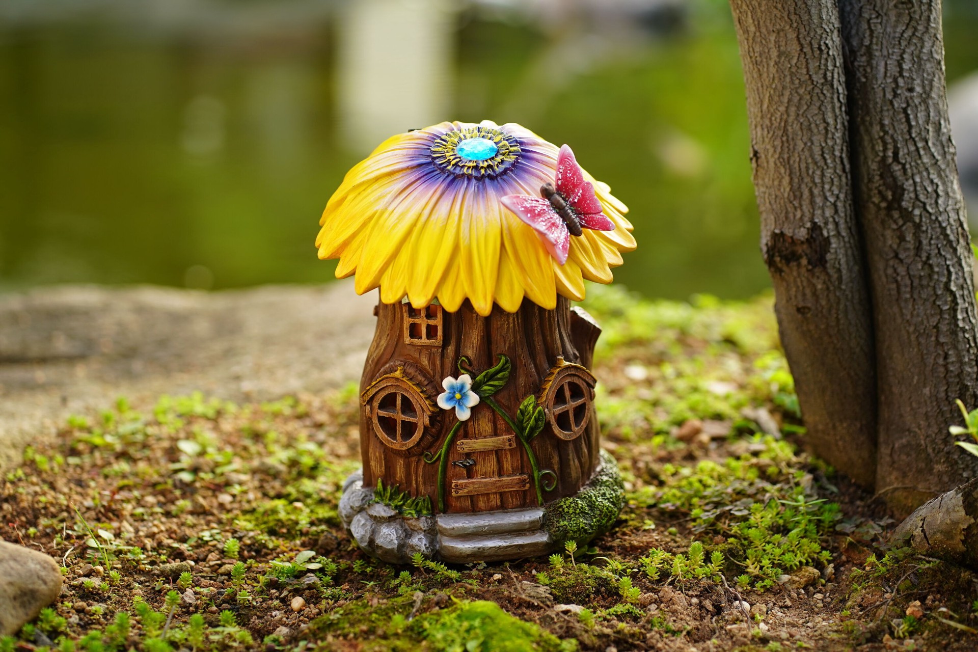 slide 2 of 6, Style Selections 10.4-in H x 7.87-in W Yellow Garden Statue, 1 ct