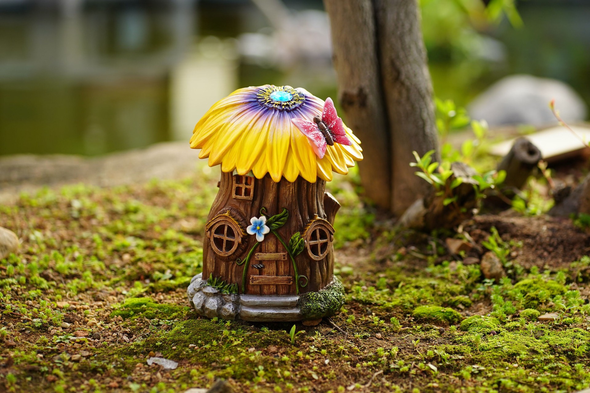 slide 5 of 6, Style Selections 10.4-in H x 7.87-in W Yellow Garden Statue, 1 ct