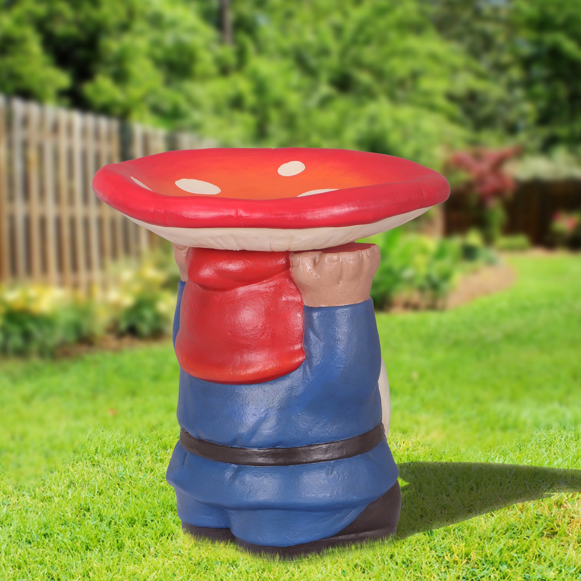slide 5 of 6, Style Selections 16.13-in H Red Resin Complete birdbath, 1 ct