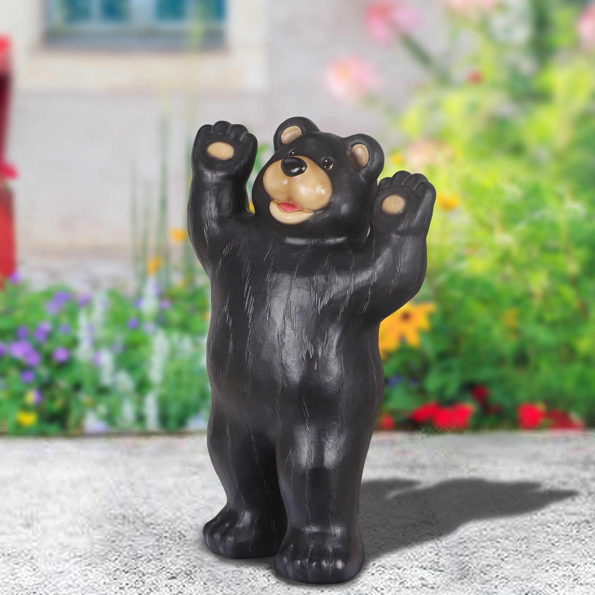 slide 3 of 6, Style Selections 24.5-in H x 14.38-in W Black Bear Garden Statue, 1 ct
