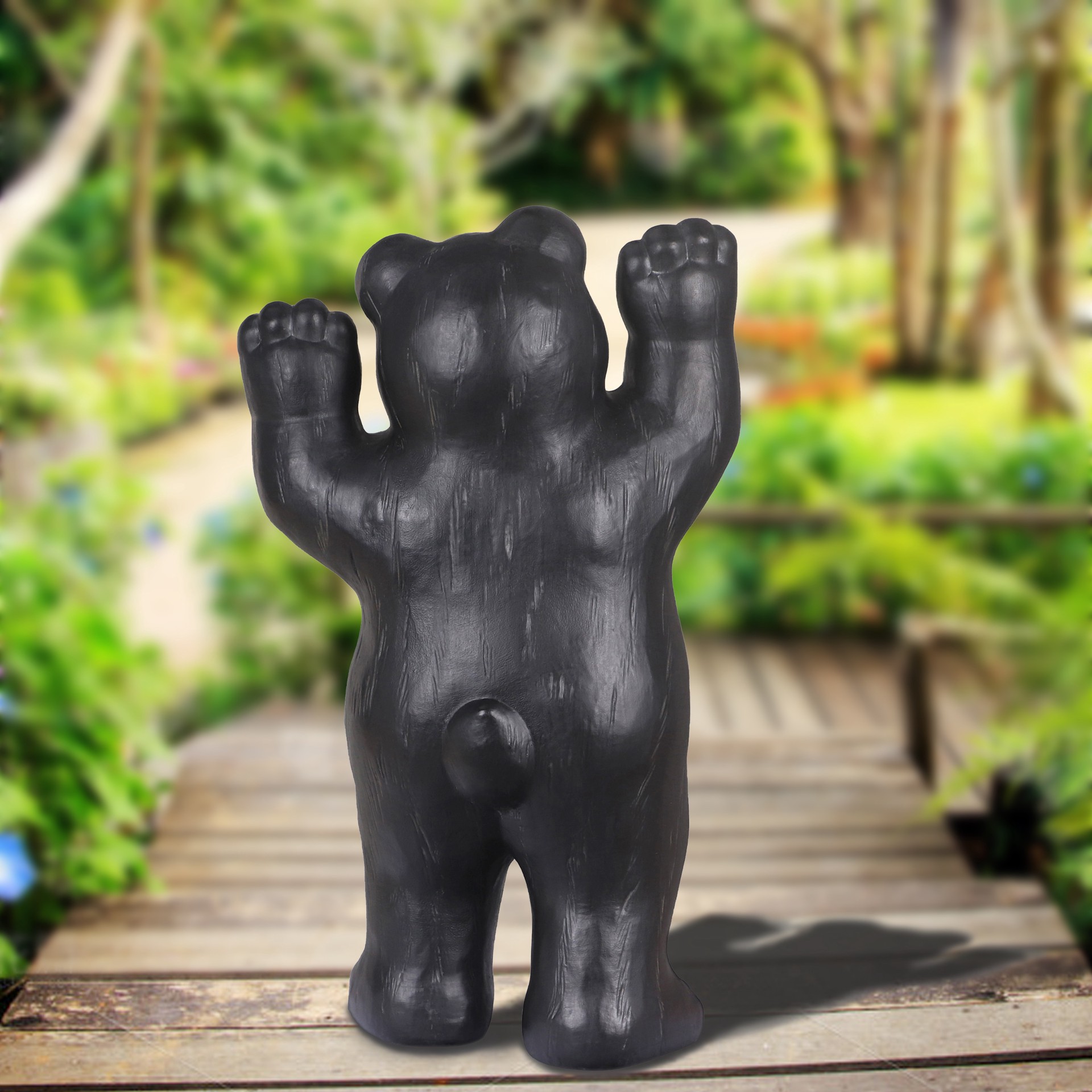 slide 4 of 6, Style Selections 24.5-in H x 14.38-in W Black Bear Garden Statue, 1 ct