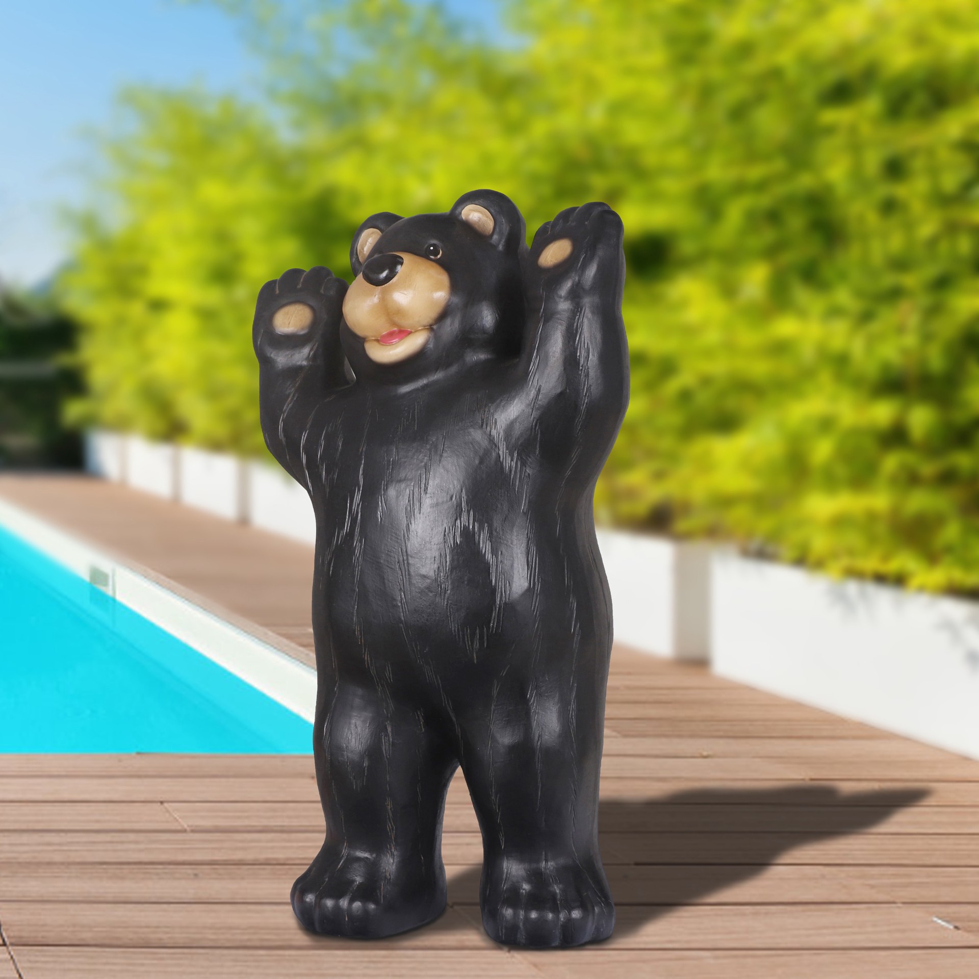slide 5 of 6, Style Selections 24.5-in H x 14.38-in W Black Bear Garden Statue, 1 ct