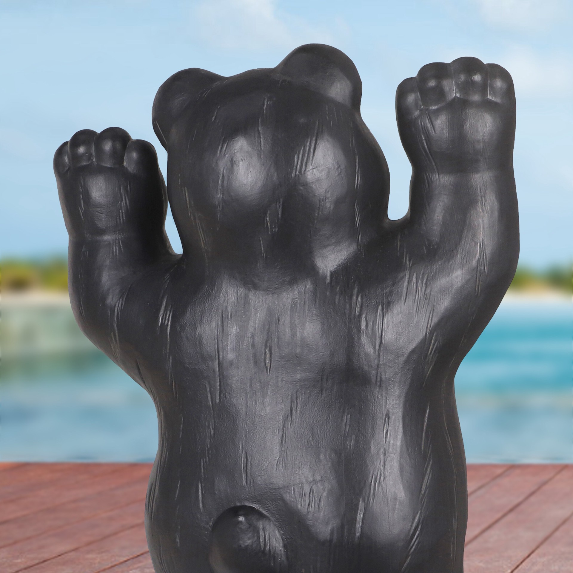 slide 6 of 6, Style Selections 24.5-in H x 14.38-in W Black Bear Garden Statue, 1 ct