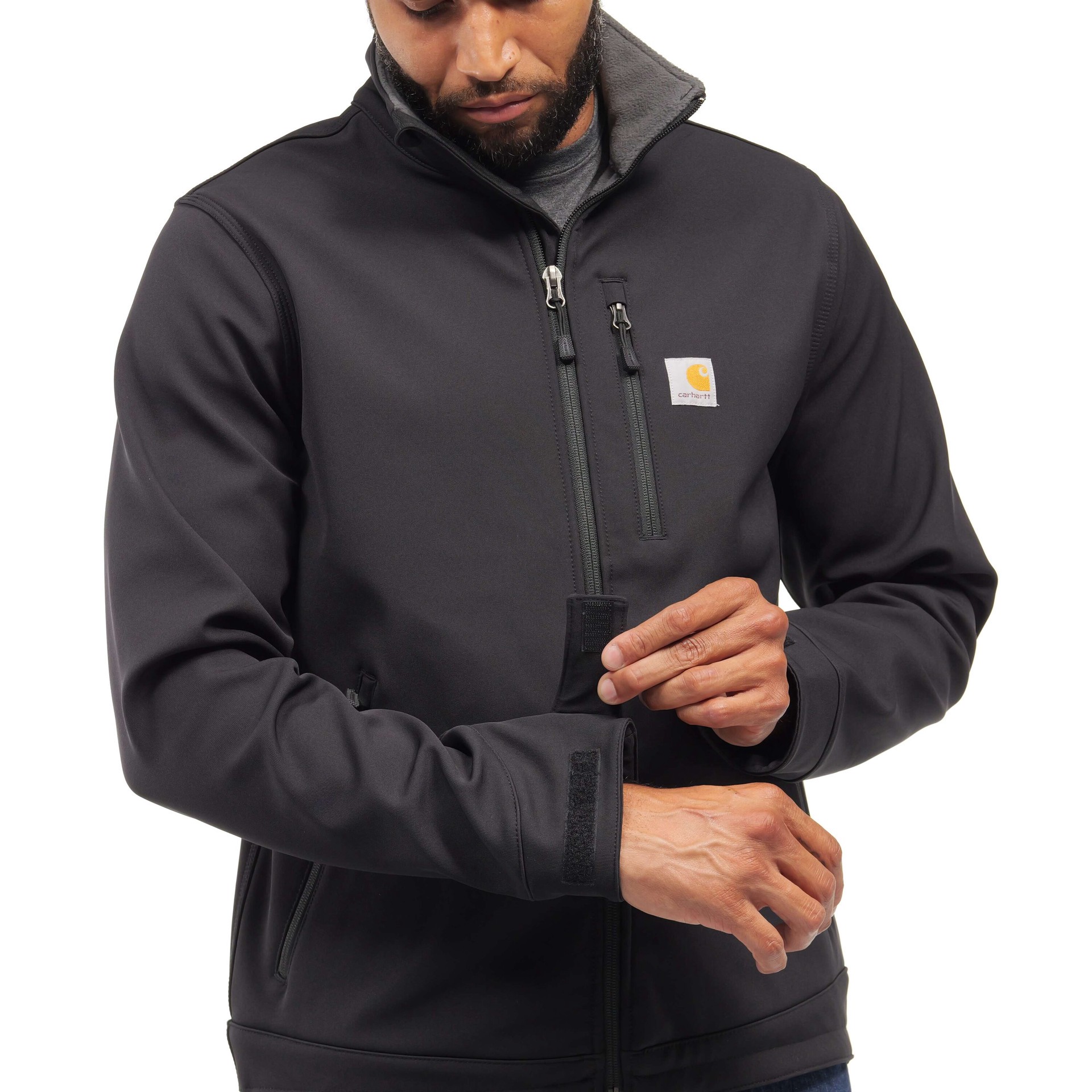 slide 6 of 6, Carhartt Rain Defender Men's Black Fleece Work jacket ( Large ), 1 ct