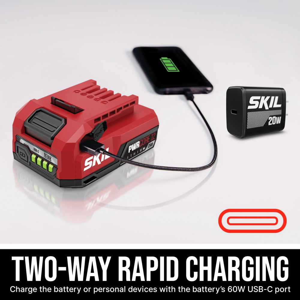 slide 3 of 3, SKIL PWR CORE 12 12 -Volt 1 -Pack Lithium-ion ( 2 Ah Battery and Charger ), 1 ct