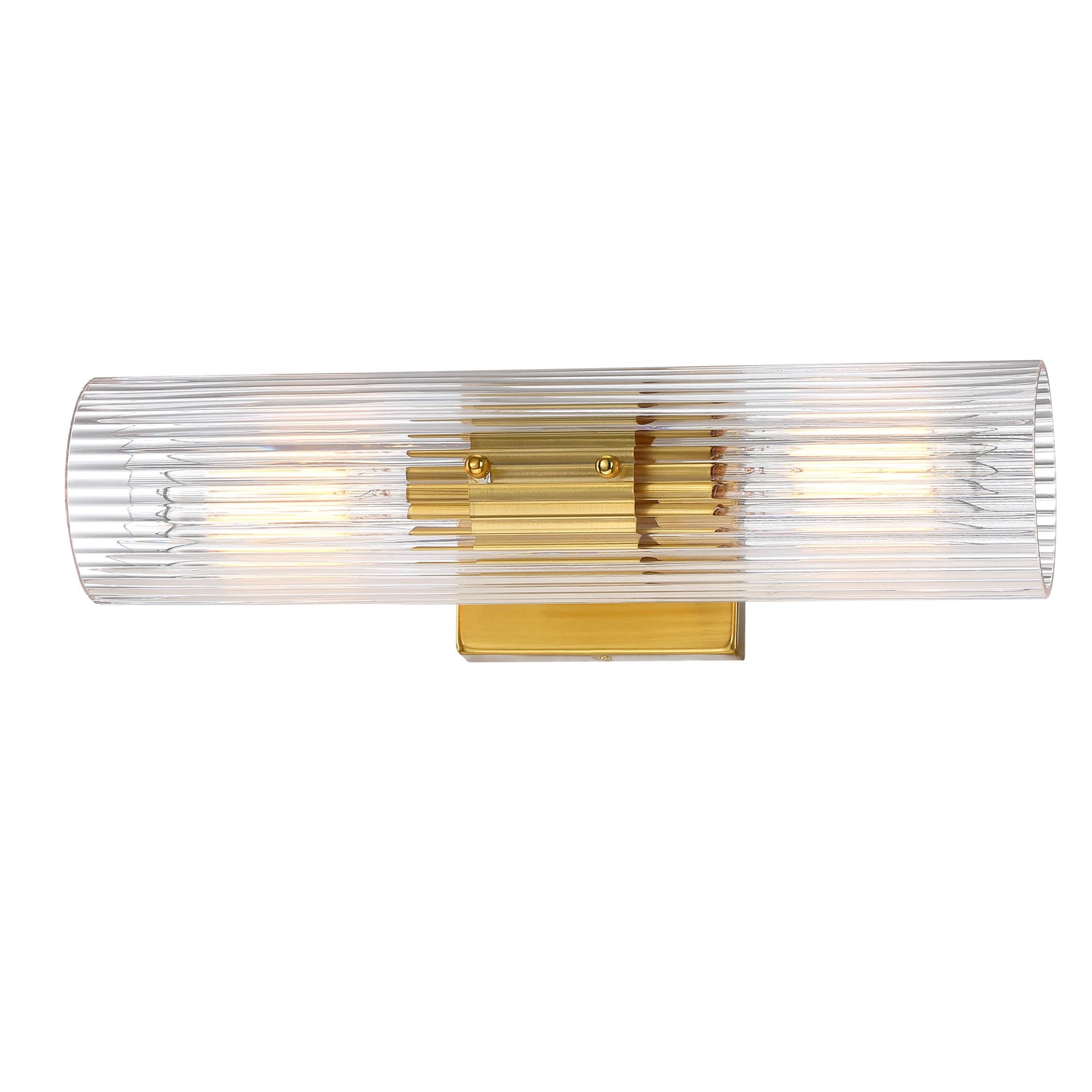 slide 1 of 6, allen + roth Harlan 4.9-in 2 -Light Brushed Gold Transitional Vanity light, 1 ct