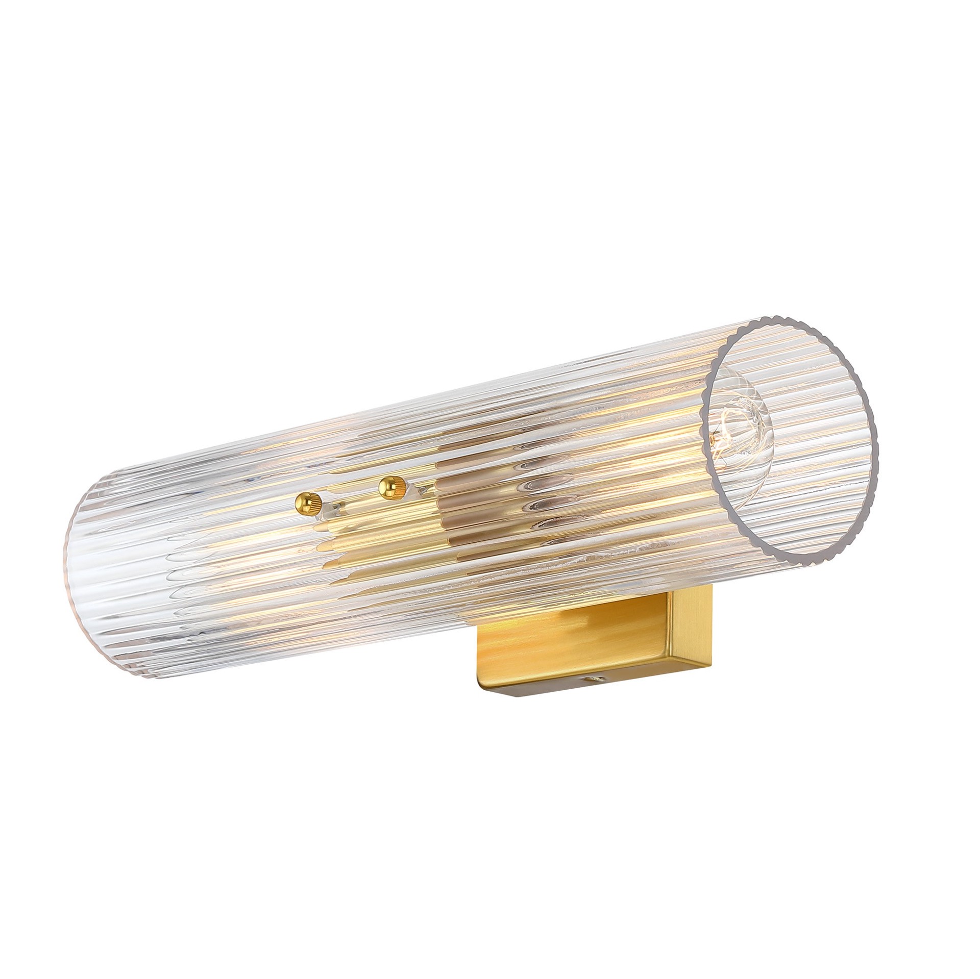 slide 4 of 6, allen + roth Harlan 4.9-in 2 -Light Brushed Gold Transitional Vanity light, 1 ct