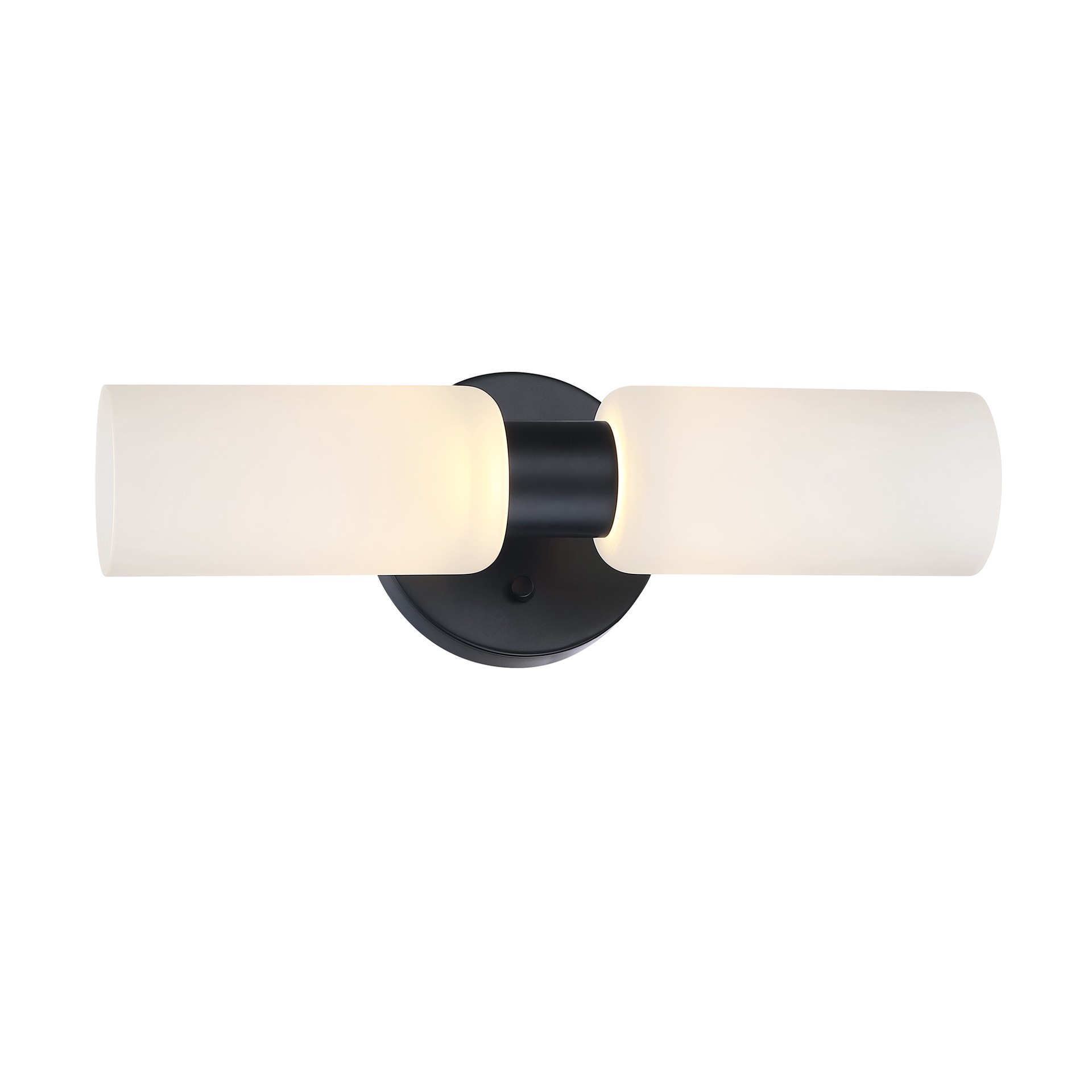 slide 4 of 6, Project Source Corydon 14.6-in 2 -Light Matte Black Integrated LED Traditional Vanity light, 1 ct