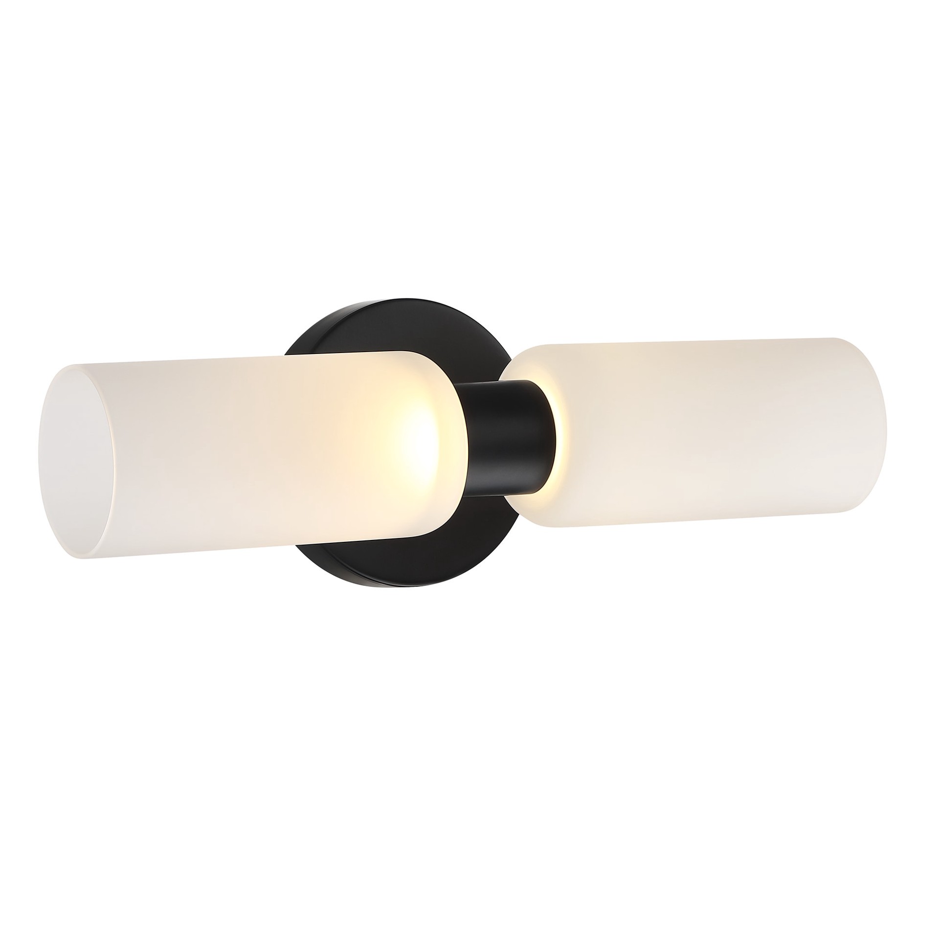 slide 5 of 6, Project Source Corydon 14.6-in 2 -Light Matte Black Integrated LED Traditional Vanity light, 1 ct