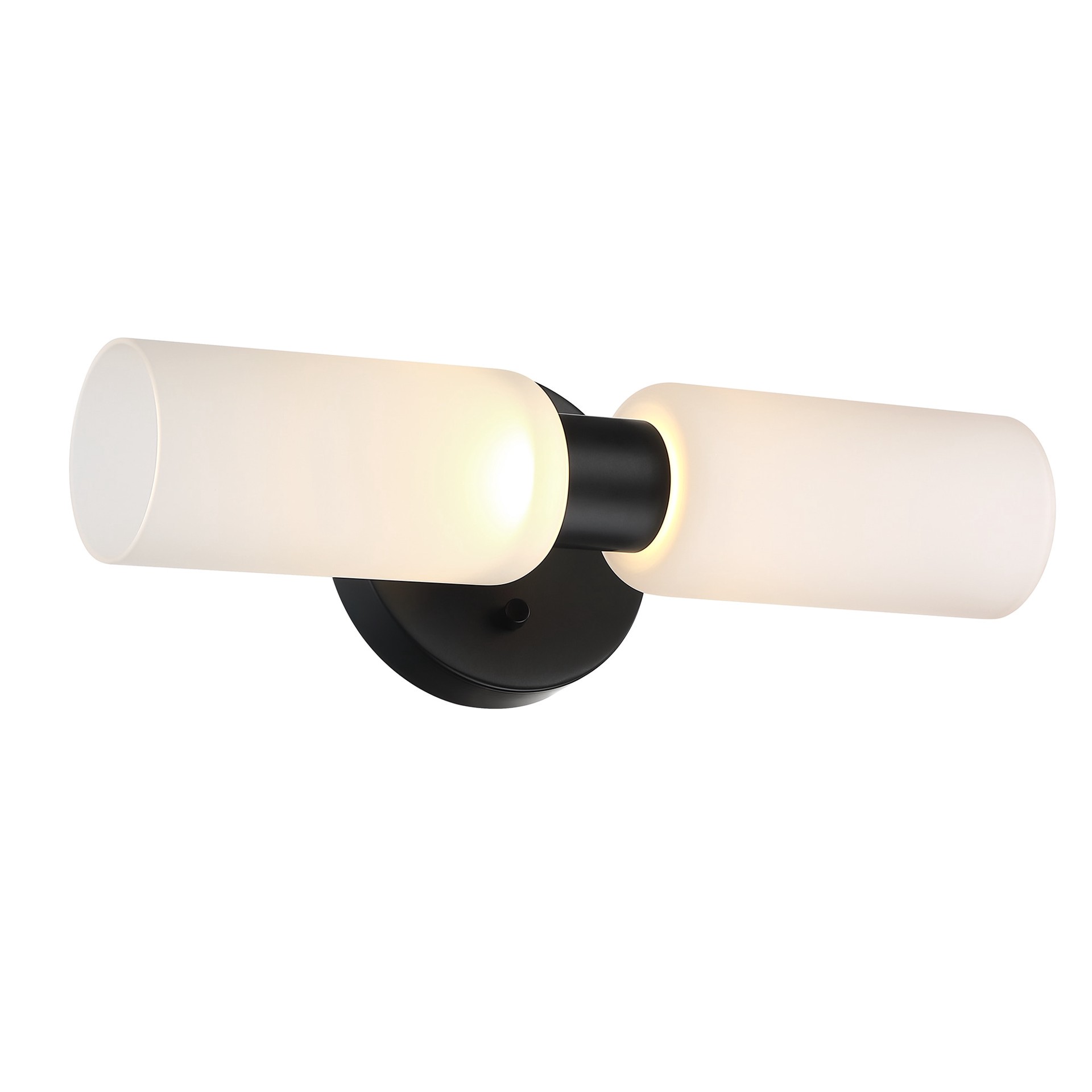 slide 6 of 6, Project Source Corydon 14.6-in 2 -Light Matte Black Integrated LED Traditional Vanity light, 1 ct
