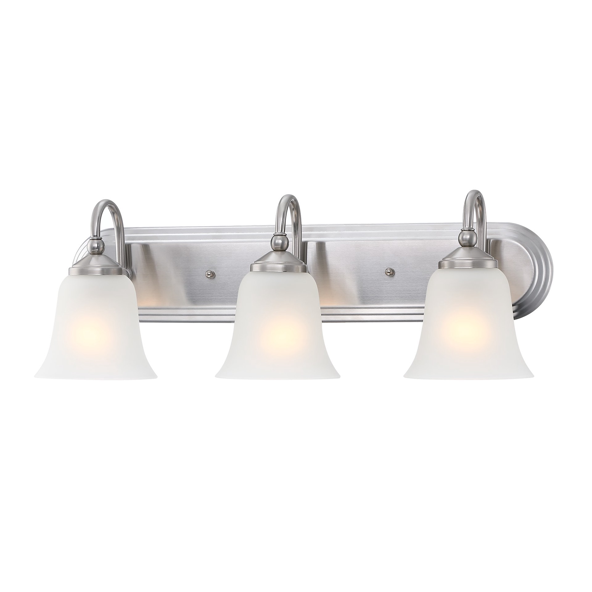 slide 4 of 6, Project Source Shaker Park II 24-in 3 -Light Brushed Nickel Traditional Vanity light bar, 1 ct