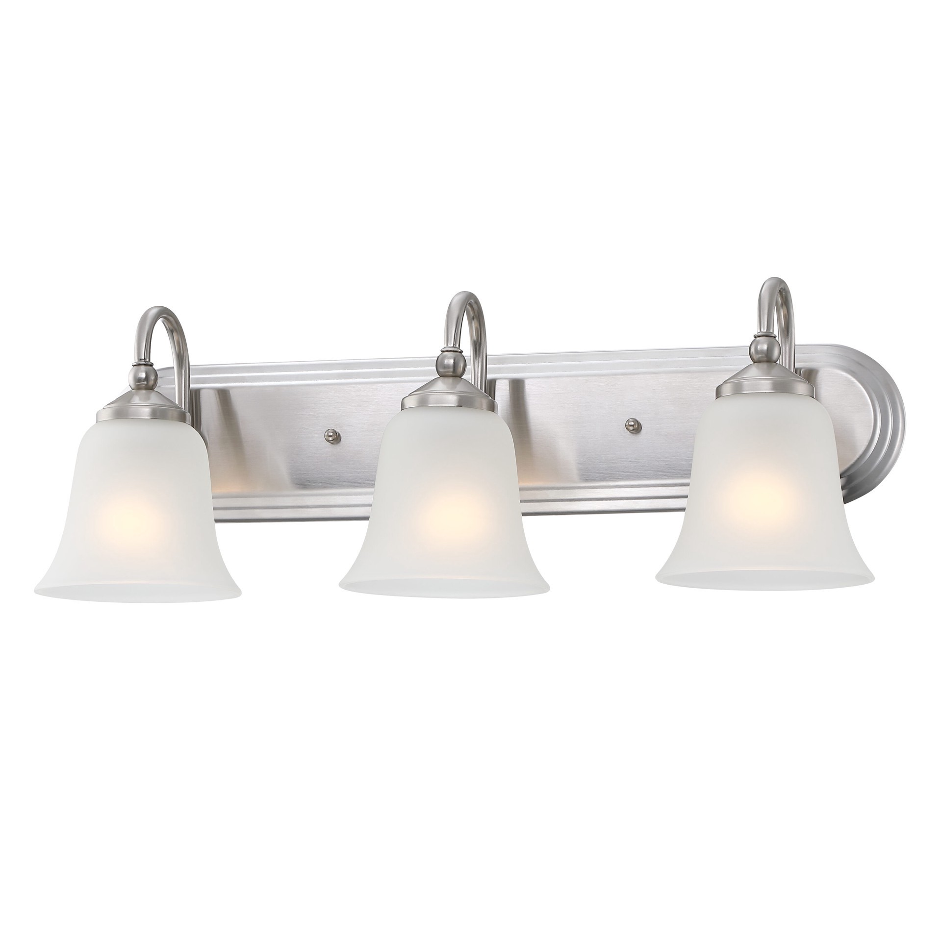 slide 5 of 6, Project Source Shaker Park II 24-in 3 -Light Brushed Nickel Traditional Vanity light bar, 1 ct