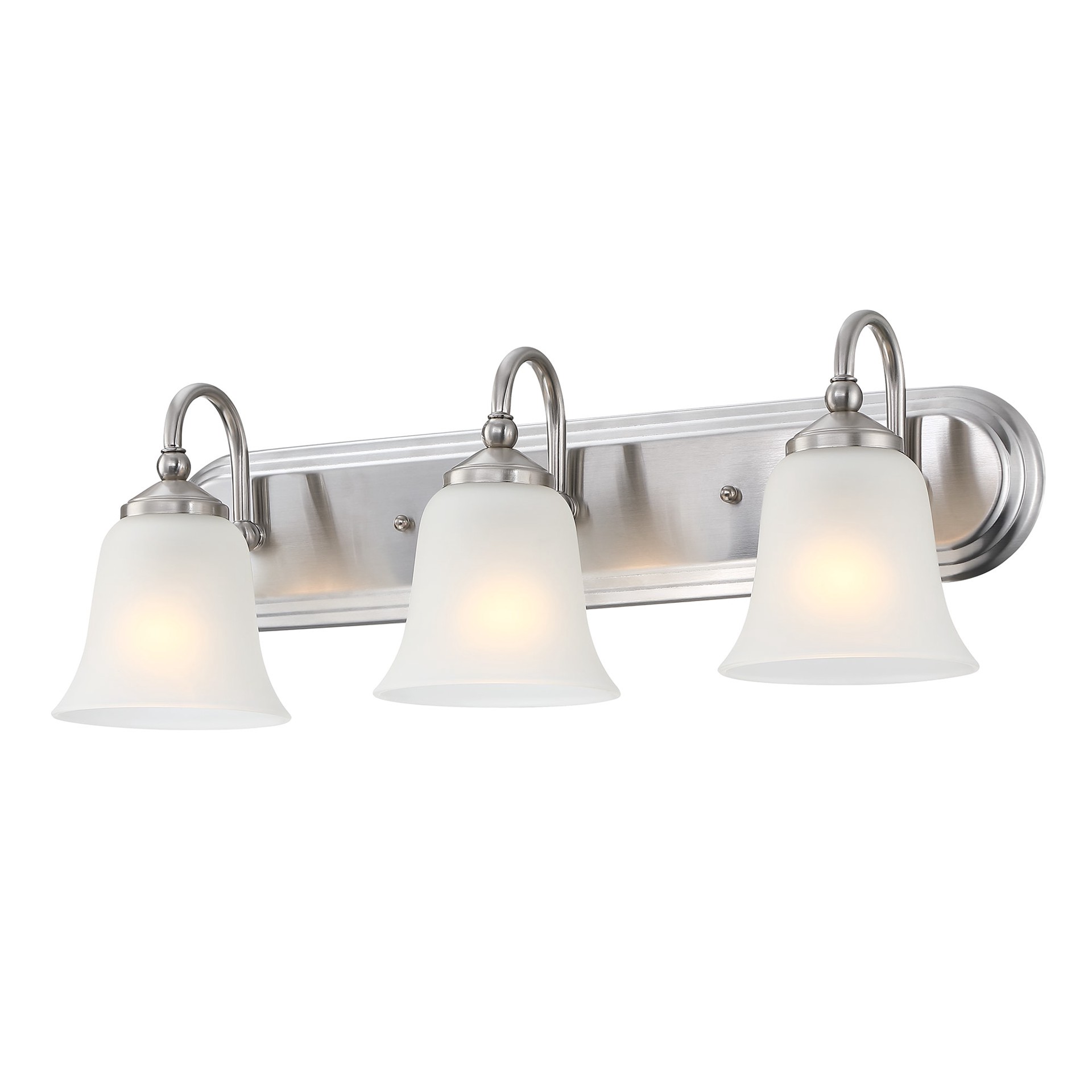 slide 6 of 6, Project Source Shaker Park II 24-in 3 -Light Brushed Nickel Traditional Vanity light bar, 1 ct