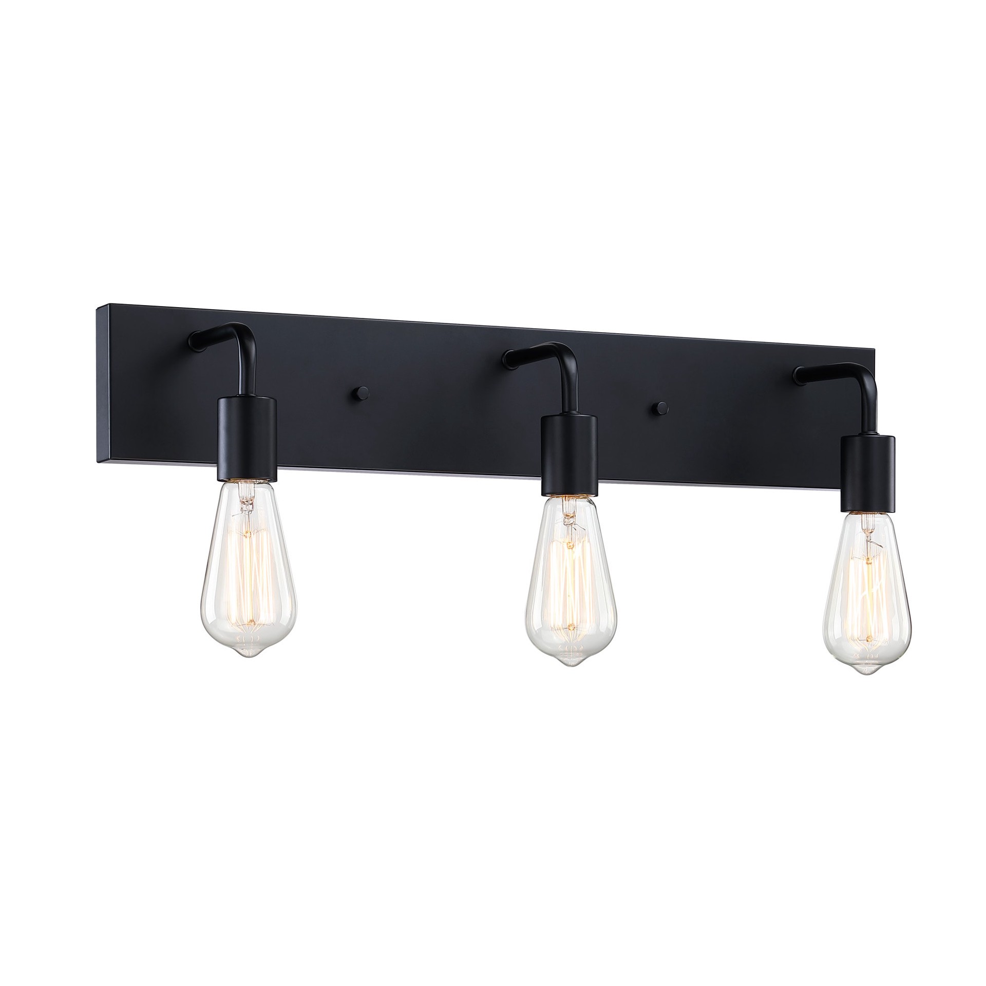 slide 5 of 6, Project Source Lansing 24-in 3 -Light Matte Black Traditional Vanity light bar, 1 ct