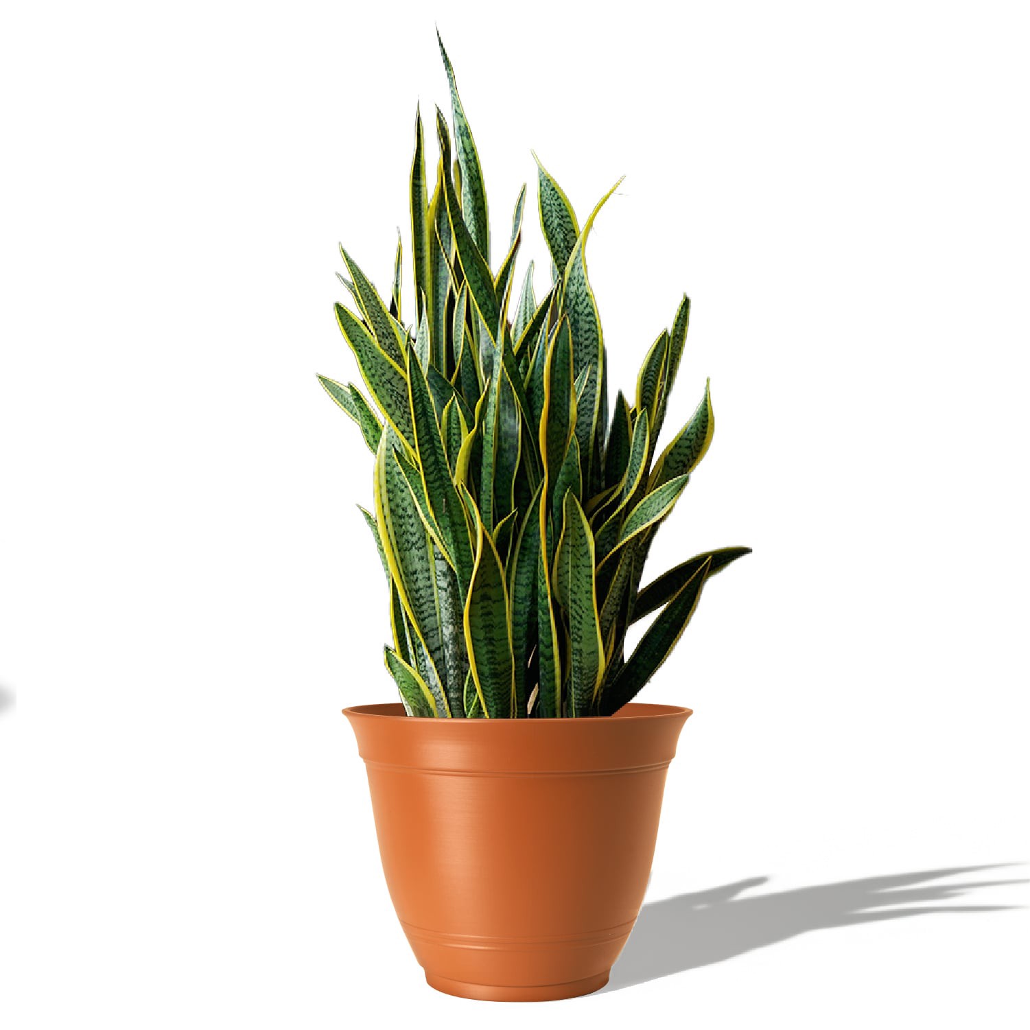 slide 2 of 6, Style Selections Round 19.21-in W x 19.21-in L Orange Recycled plastic Indoor/Outdoor Planter, 1 ct