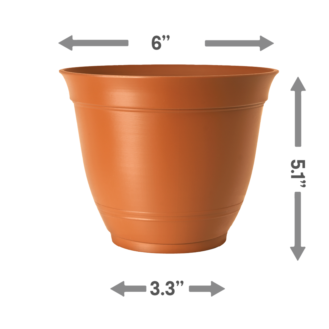 slide 3 of 4, Style Selections Round 6.02-in W x 5.12-in H Orange Recycled Plastic Indoor/Outdoor Planter, 1 ct
