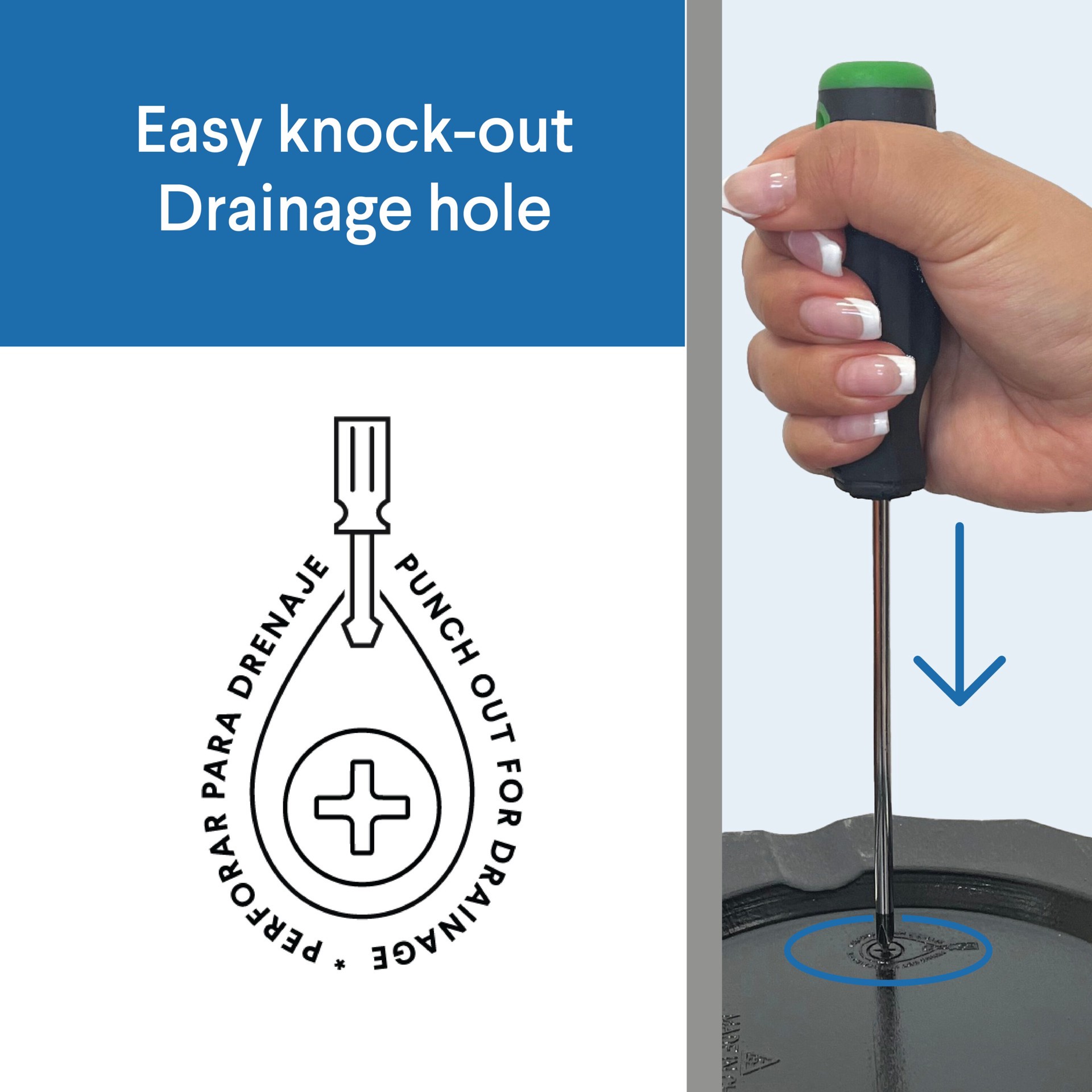 slide 6 of 6, Style Selections Round 7.72-in W x 7.72-in L Off-white Recycled plastic Indoor/Outdoor Planter, 1 ct