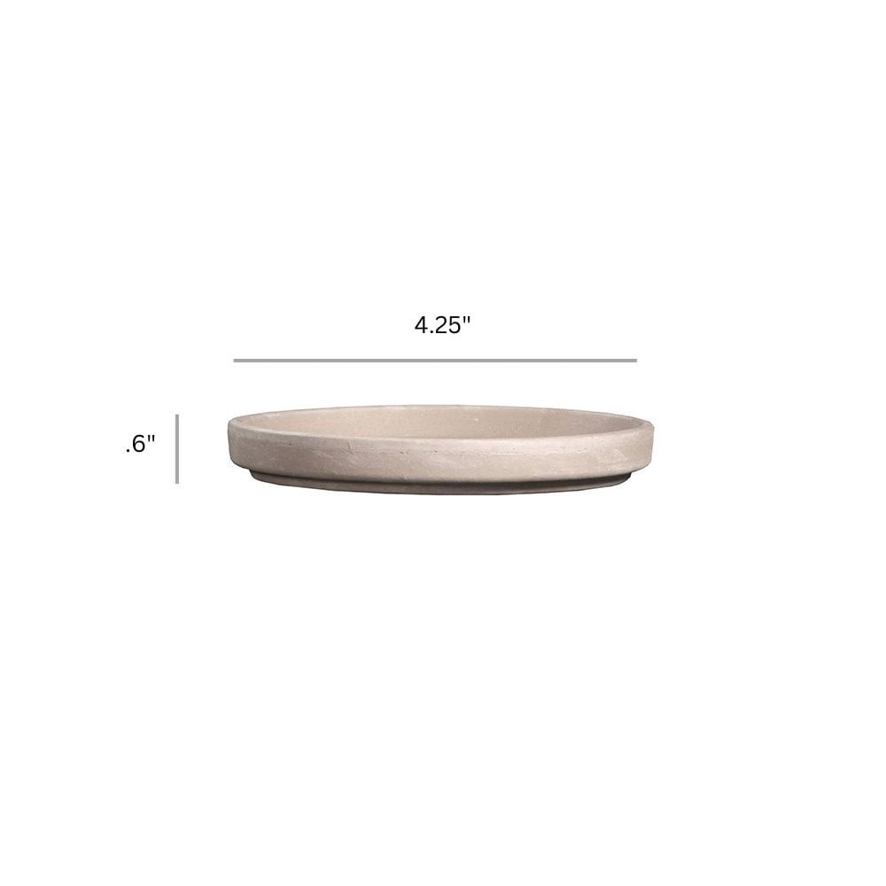 slide 3 of 4, Round 4.25-in W x 4.25-in L White Terracotta Indoor/Outdoor Planter, 1 ct