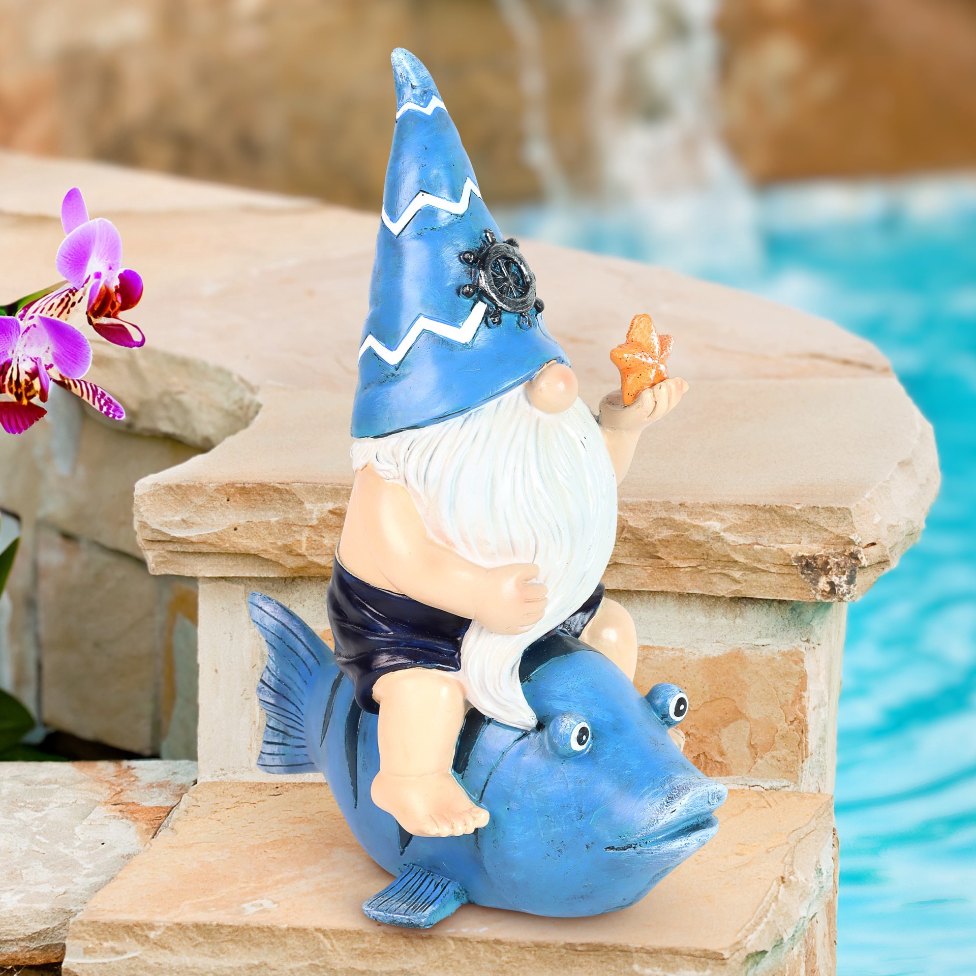 slide 4 of 6, Style Selections 12.6-in H x 9.45-in W Multiple colors/finishes Gnome Garden Statue, 1 ct
