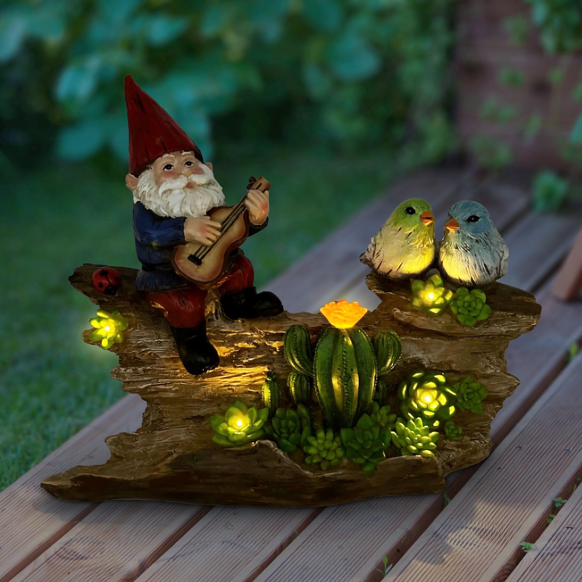 slide 4 of 6, Style Selections 9.65-in H x 11.81-in W Multiple colors/finishes Gnome Garden Statue, 1 ct