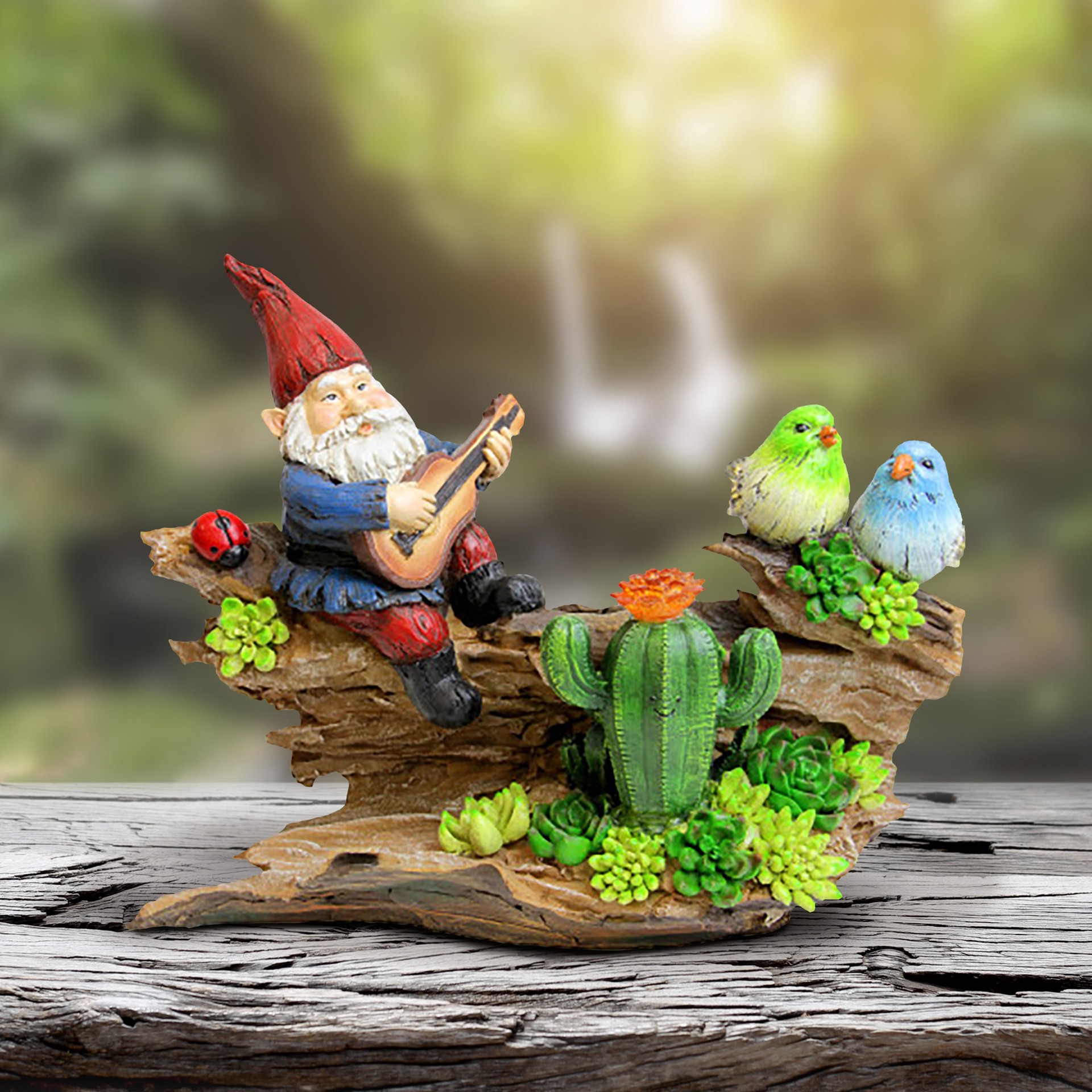 slide 6 of 6, Style Selections 9.65-in H x 11.81-in W Multiple colors/finishes Gnome Garden Statue, 1 ct