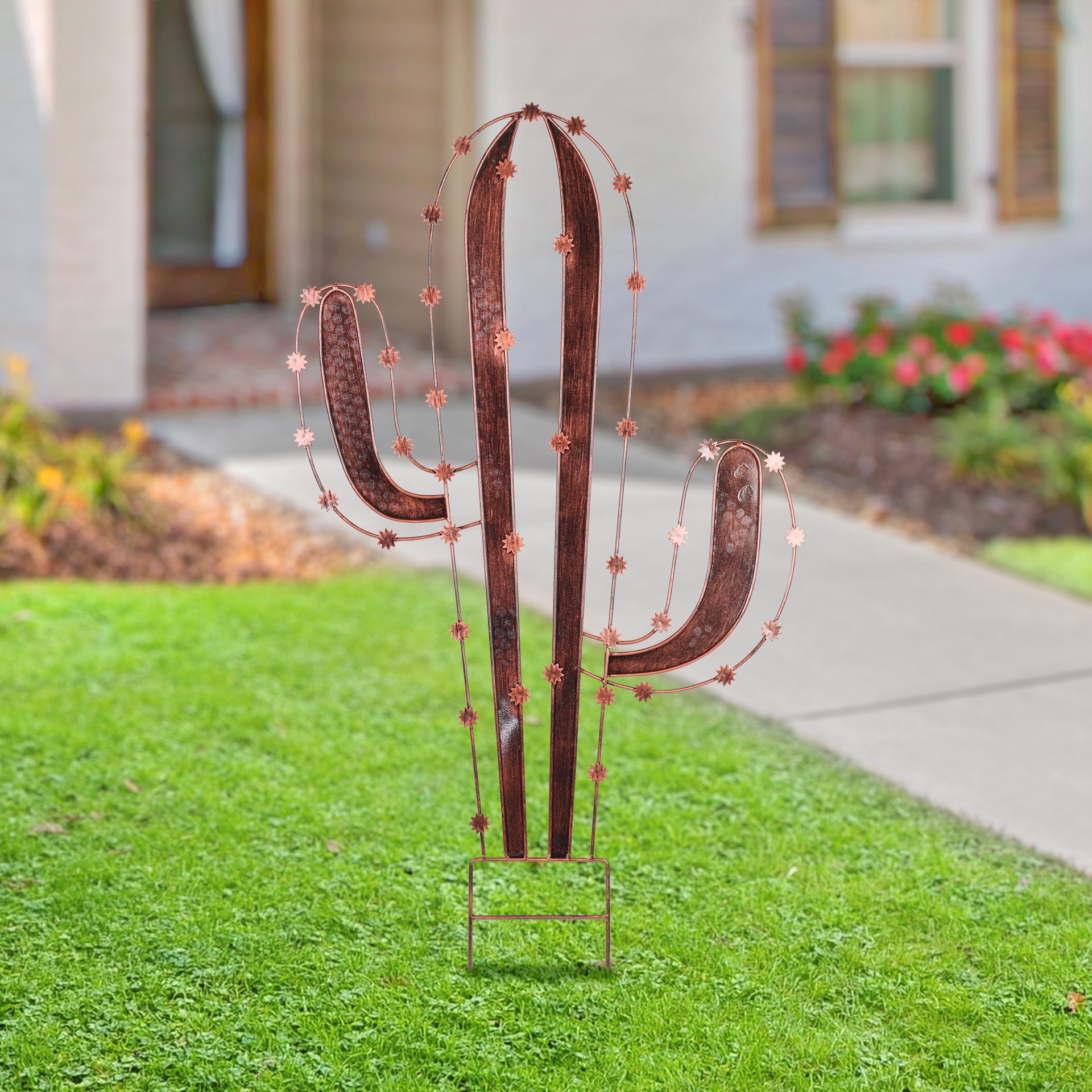 slide 3 of 3, Style Selections 36.22-in Bronze Metal Stake, 1 ct